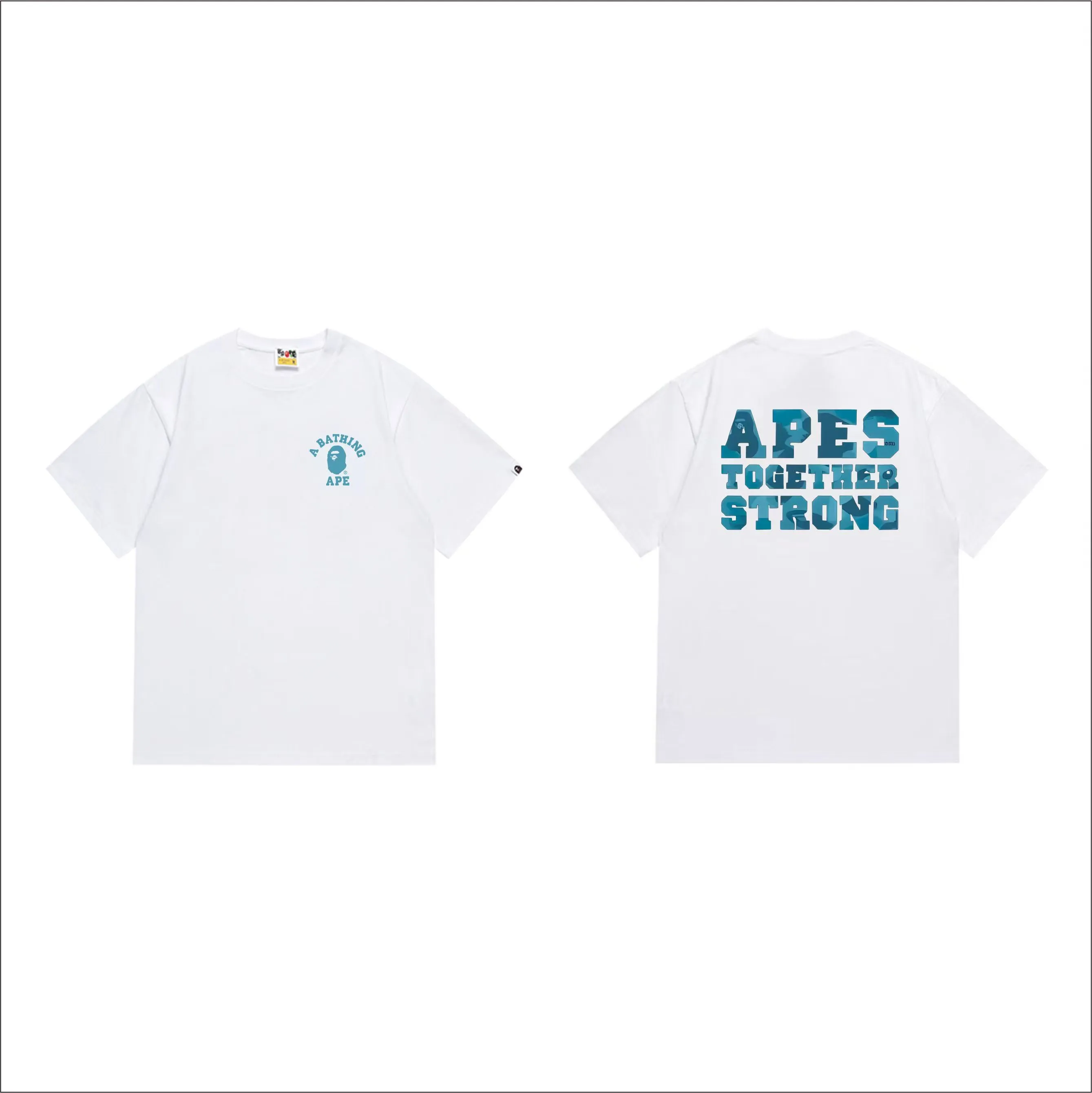 SC1025#p110💰 (top version) BAPE uses 260 grams of high-quality high-weave pure cotton fabric, double yarn combed, soft texture and no pilling, imported environmentally friendly printing glue, bright and three-dimensional pattern, quality 💥Same style for men and women, the upper body is fashionable Color: black white Size: S M L XL XXL