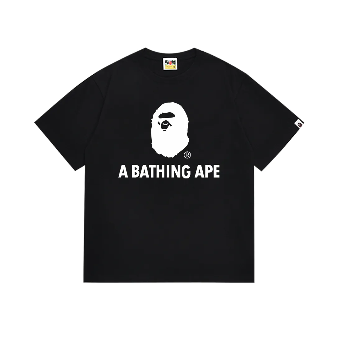 P110 SC063# (top version) BAPE ape head classic letter printed short-sleeved T-shirt. Made of 260 grams of high-quality high-weave pure cotton fabric. Double yarn combed. The texture is soft and non-pilling. Imported environmentally friendly printing glue. The pattern is bright and three-dimensional. Quality 💥Same style for men and women. The upper body is trendy. Color: black and white. Size: S M L XL XXL