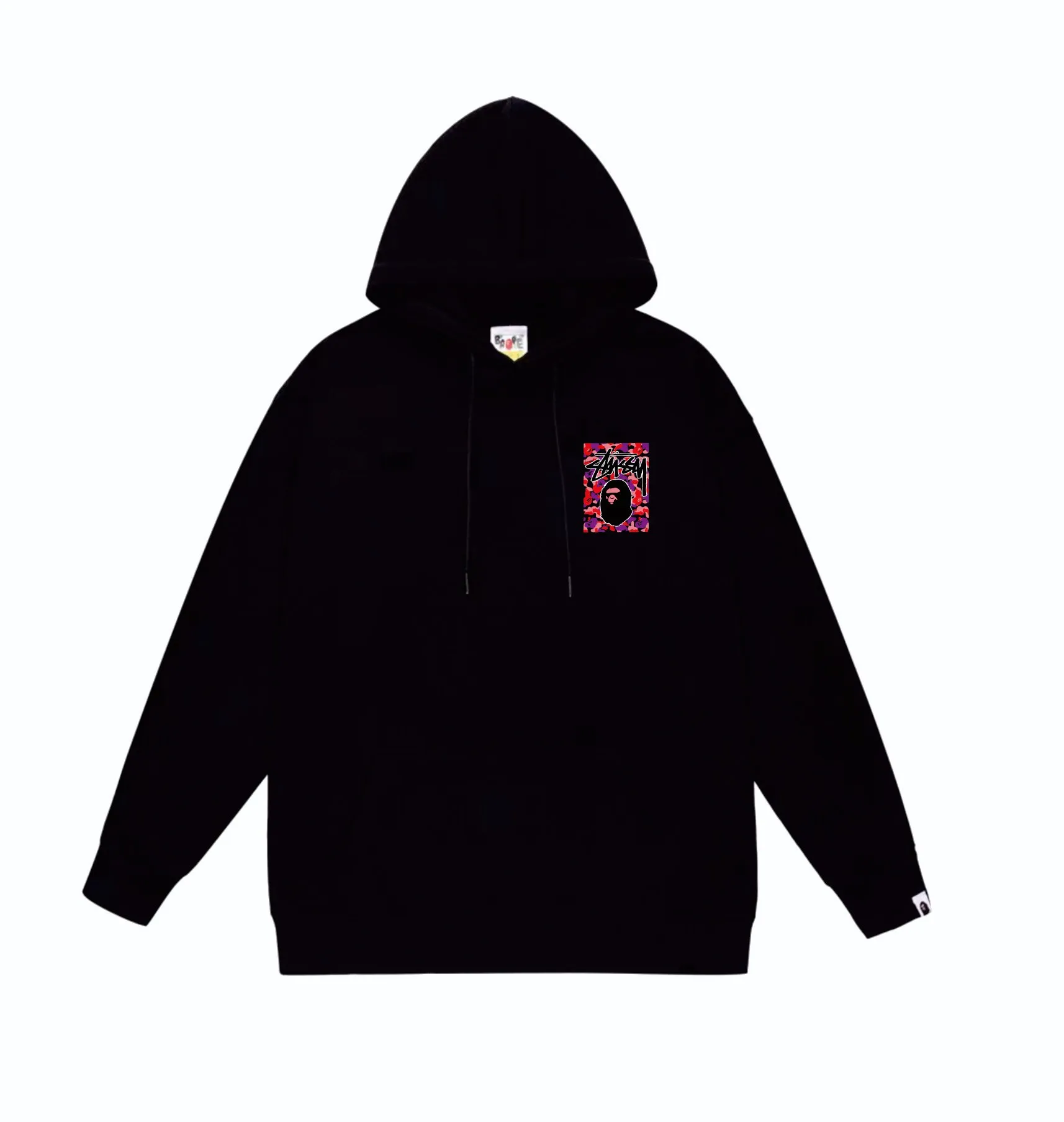 P160 model number SC803# terry 80 plus velvet 90 (top version) BAPE×STUSSY co-branded Stussy letter printed hooded sweatshirt Made of 380g large terry (drop shoulder large version) fabric, soft and non-pilling texture, imported environmentally friendly printing glue, bright and three-dimensional pattern, quality 💥Same style for men and women. The upper body is trendy. Color: black red and white white red white gray red white black red black white red black gray red black Size: S M L XL XXL