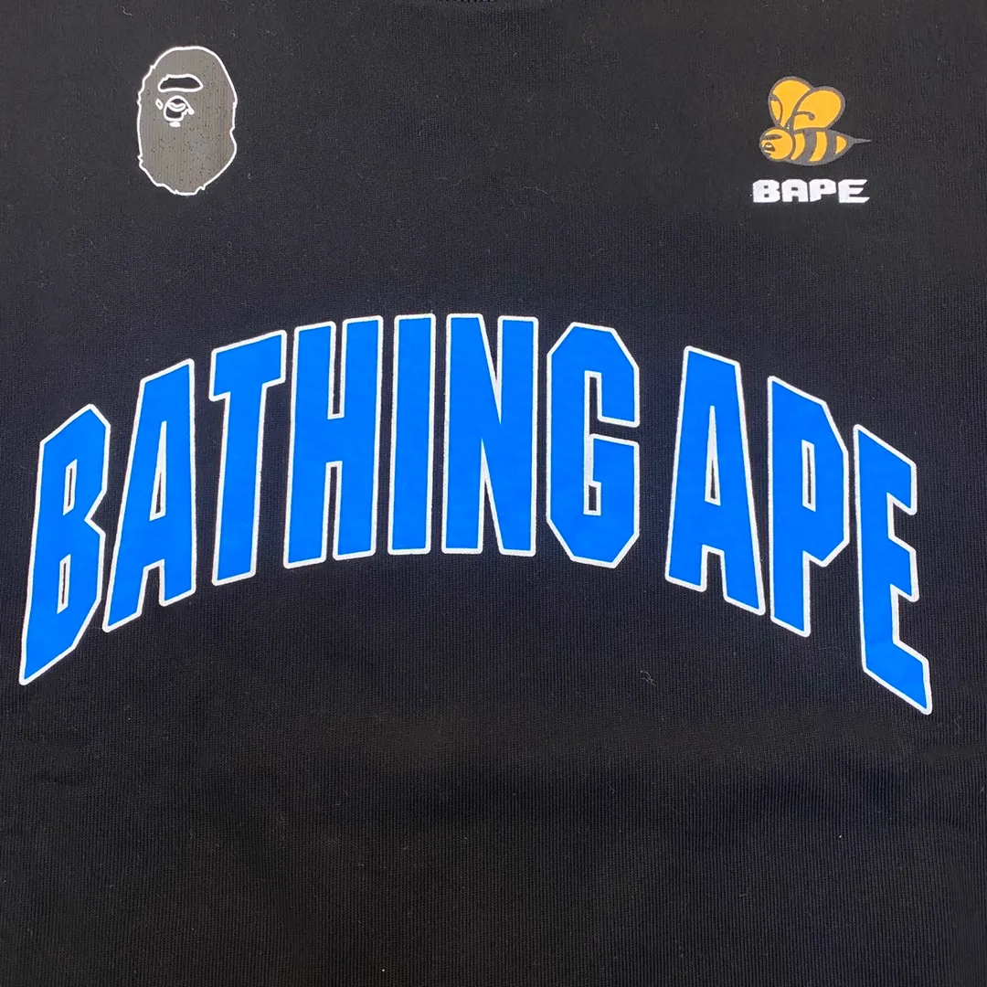 💰250 BAPE letter bee contrasting print Customized fabric 380g pure cotton round neck sweatshirt Couple style: S-XXL [black gray] BAPE letter bee contrasting print Customized fabric 380g pure cotton round neck sweatshirt Couple style: S-XXL [black gray]