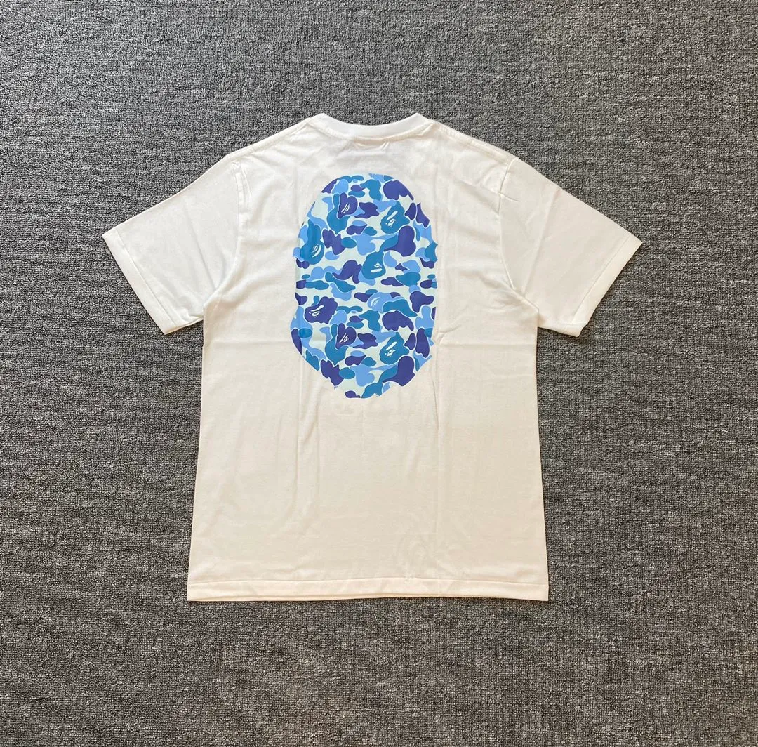 💰140 Bape Abc Blue Pink Green Camouflage Ape Man Reappearance 280g Couple Model: S-XXL [White Green Black Green White Blue Black Blue White Pink Black Pink]