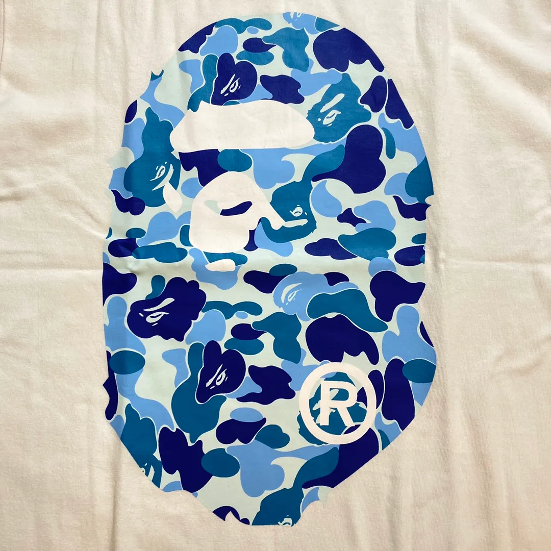 💰140 Bape Abc Blue Pink Green Camouflage Ape Man Reappearance 280g Couple Model: S-XXL [White Green Black Green White Blue Black Blue White Pink Black Pink]