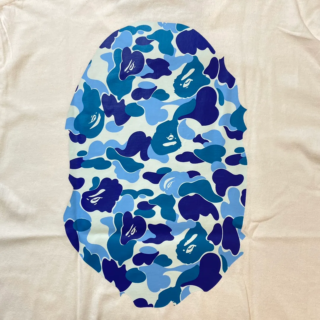 💰140 Bape Abc Blue Pink Green Camouflage Ape Man Reappearance 280g Couple Model: S-XXL [White Green Black Green White Blue Black Blue White Pink Black Pink]