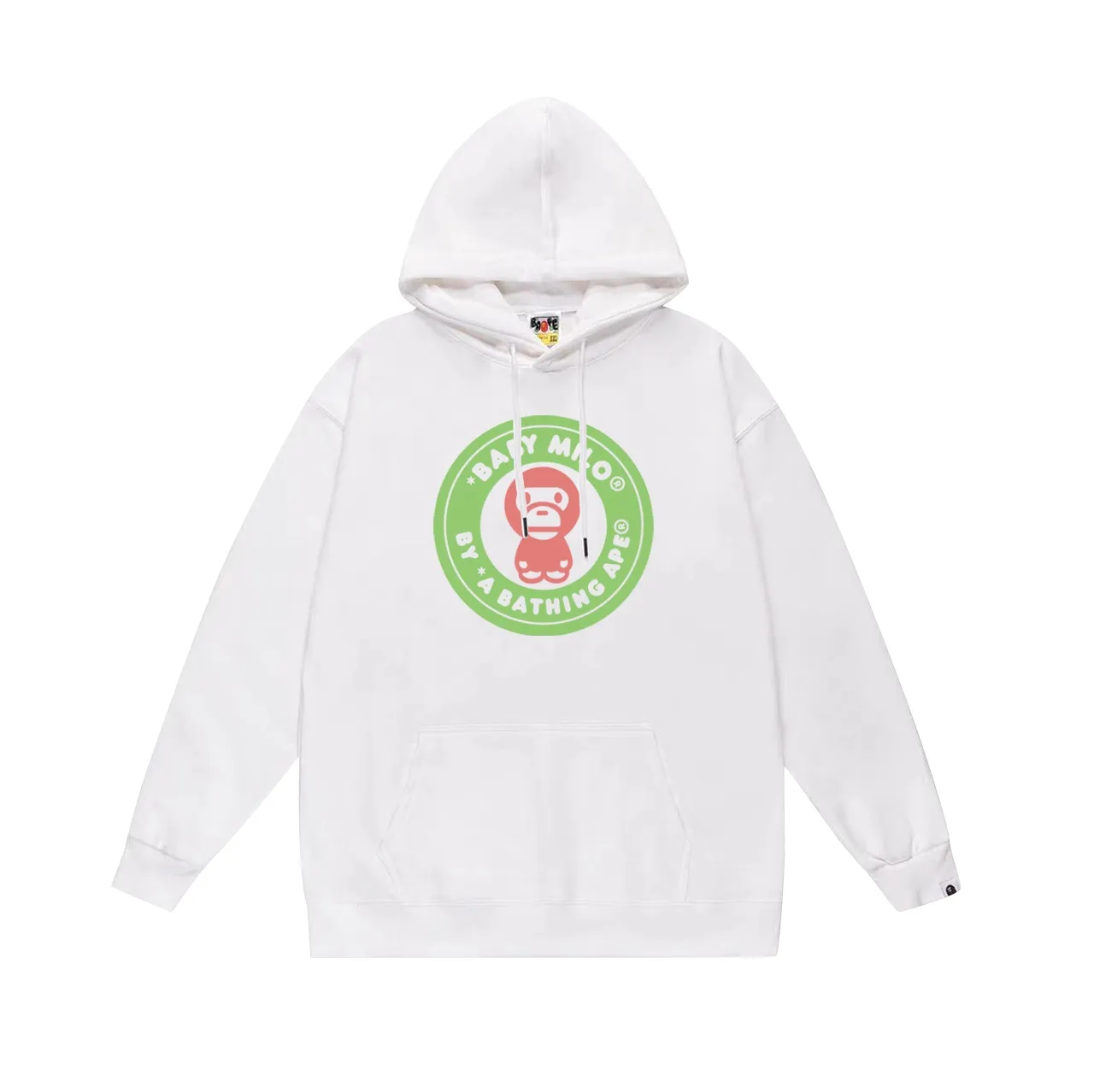 Model No. SC680#terry p160 plus velvet p180💰 (top version) BAPE cartoon BABY MILO medallion letter printed hooded sweatshirt. Made of 380g large terry 430g silver fox velvet (drop shoulder large version) fabric. The texture is soft and non-pilling. Imported environmentally friendly printing glue. The pattern is bright and three-dimensional. Quality💥Same style for men and women. The upper body is trendy. Color: black white gray Size: S M L XL XXL