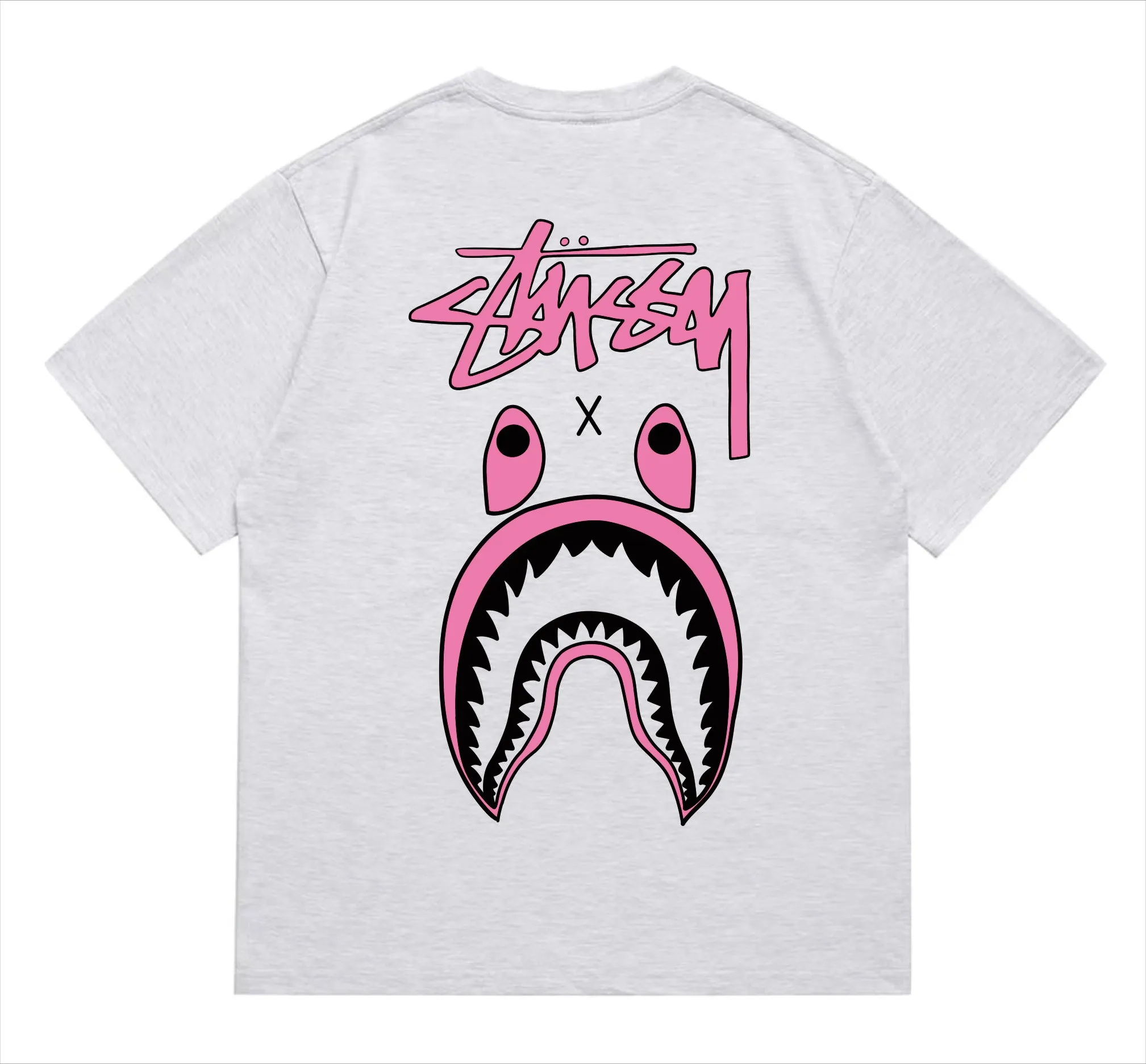 SC204#p110💰 (Top version) BAPE×Stussy co-branded Stussy letter ape print T-shirt Made of 260 grams of high-quality high-weave pure cotton fabric, double yarn combed, soft and non-pilling, imported environmentally friendly printing glue, bright and three-dimensional pattern, quality 💥Same style for men and women, the upper body is fashionable Color: black and white, gray and white, pink and white, red and white, white and black, gray and black, pink and black, red and black Size: S M L XL XXL