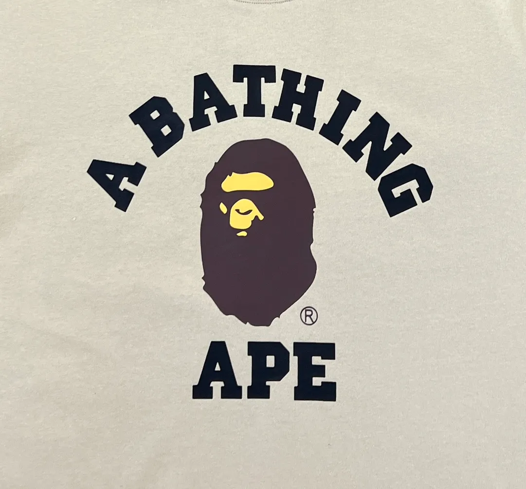 💰140 BAPE ape-man’s small head classic reappearance 270g heavy linen cotton fabric ZP version Couple model: S-XXL [Black White Navy Rice Apricot]