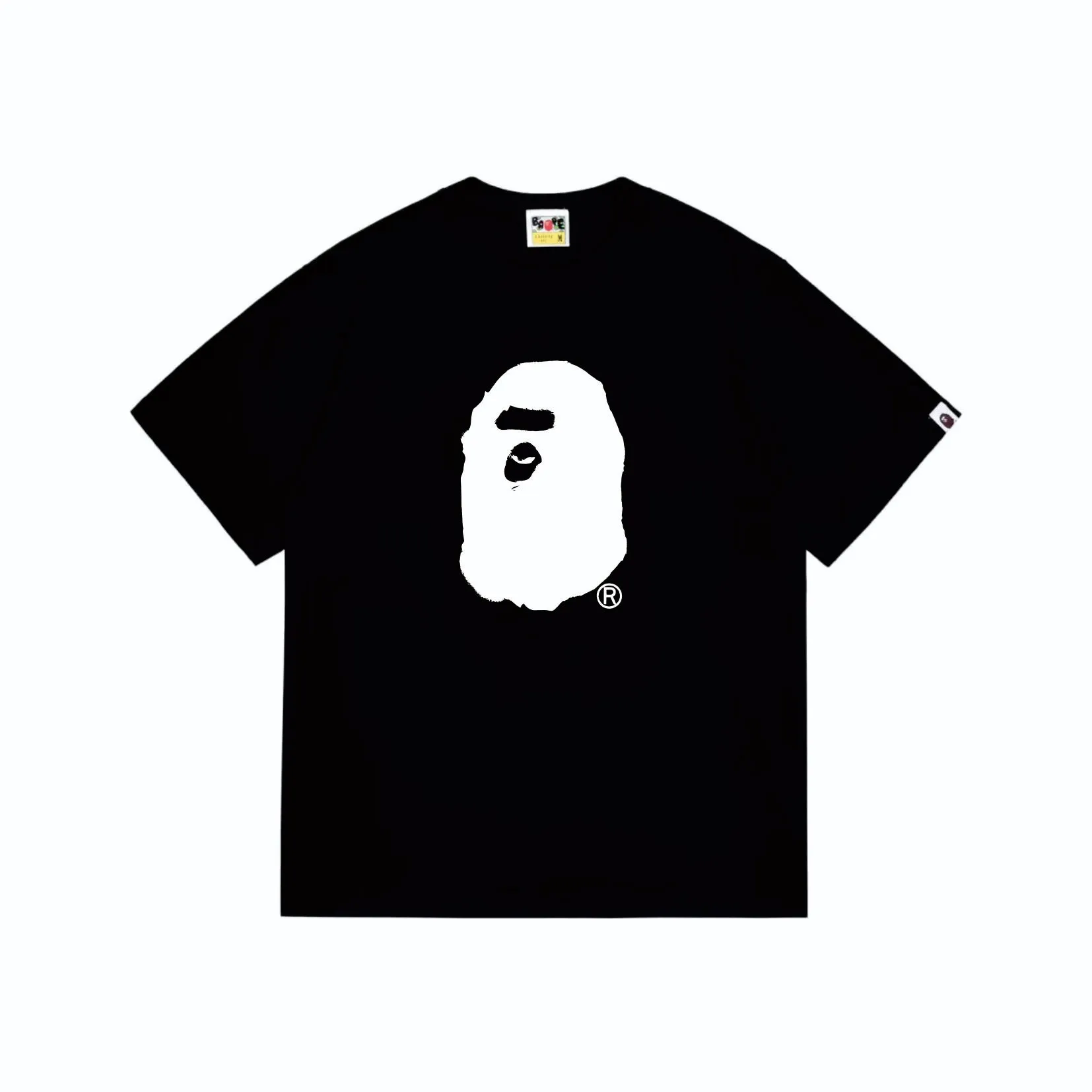 SC268#p110💰 (top version) BAPE SS24 inkjet feeling ape head letter printed short-sleeved T-shirt Made of 260 grams of high-quality high-weave pure cotton fabric, double yarn combed, soft texture and no pilling Imported environmentally friendly printing glue, bright and three-dimensional pattern, quality 💥Same style for men and women. The upper body is trendy. Color: black, beige, purple, size: S M L XL XXL