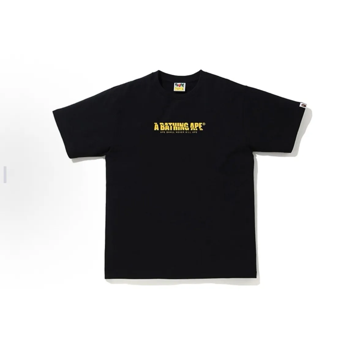 P110 001036 bape ape head print short-sleeved T-shirt, same style for men and women, size smlxlxxl, black and white