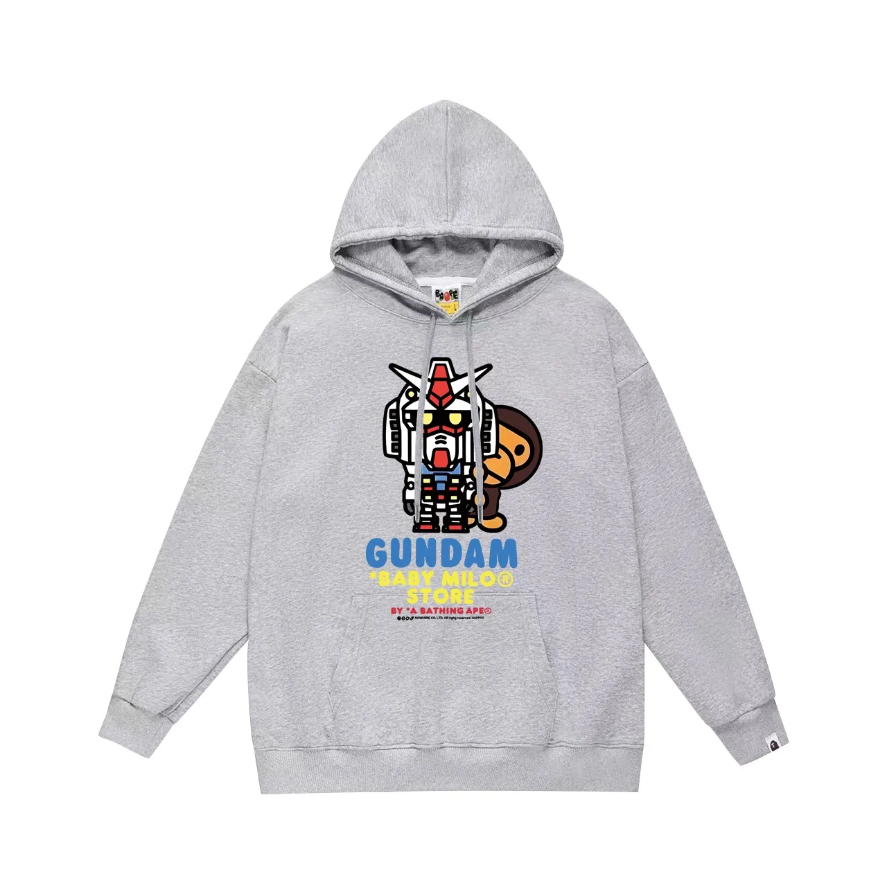 P160 model number SC789# terry 80 plus velvet 90 (top version) BAPE robot monkey cartoon animation pattern printed hooded sweatshirt. Made of 380g large terry (drop shoulder large version) fabric. The texture is soft and non-pilling. Imported environmentally friendly printing glue. The pattern is bright and three-dimensional. Quality 💥Same style for men and women. The upper body is trendy. Color: black white gray Size: S M L XL XXL