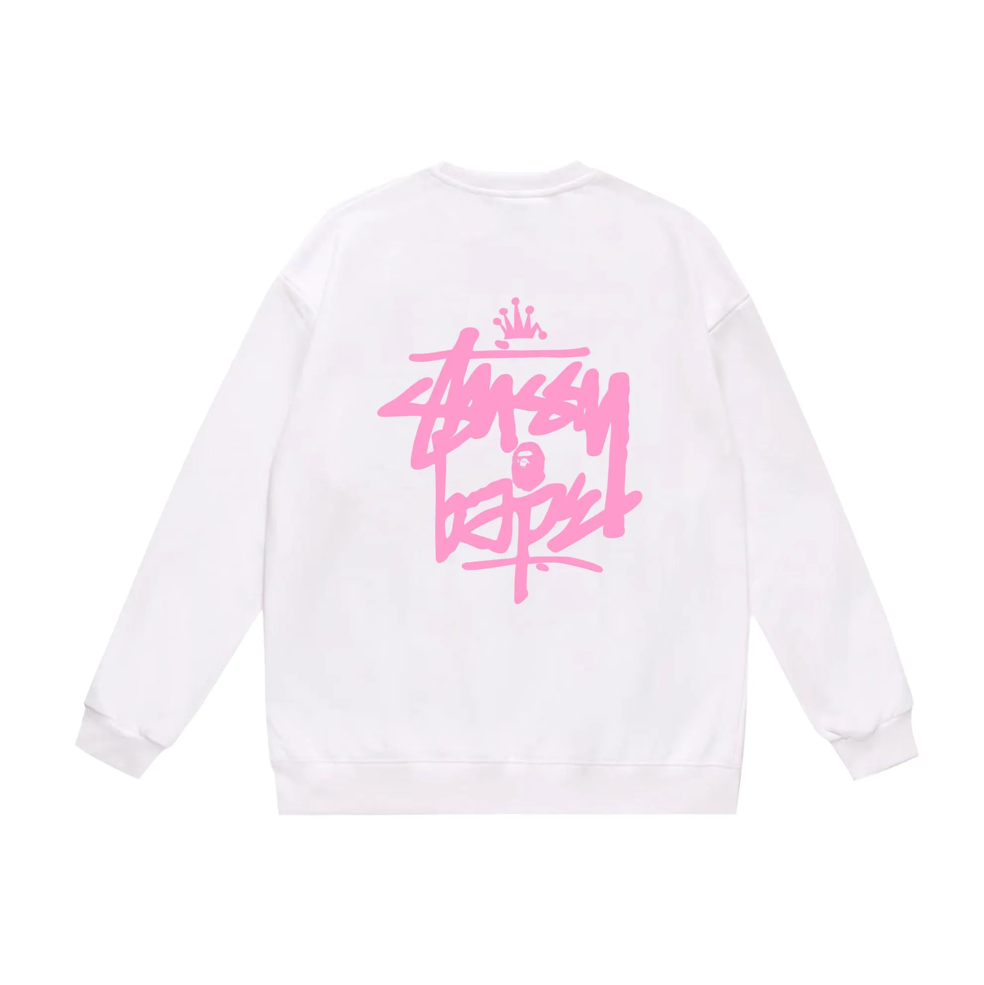 P150 model number SC508# terry 75 plus velvet 80 (top version) BAPE×STUSSY co-branded Stussy letter round neck sweatshirt Made of 350g large terry (drop shoulder large version) fabric, soft and non-pilling texture, imported environmentally friendly printing glue, bright and three-dimensional pattern, quality 💥Same style for men and women. The upper body is trendy. Color: black and red, white and red, gray and red, black and yellow, white and yellow, gray and yellow, black and white, white and black, gray and black. Size: S M L XL XXL