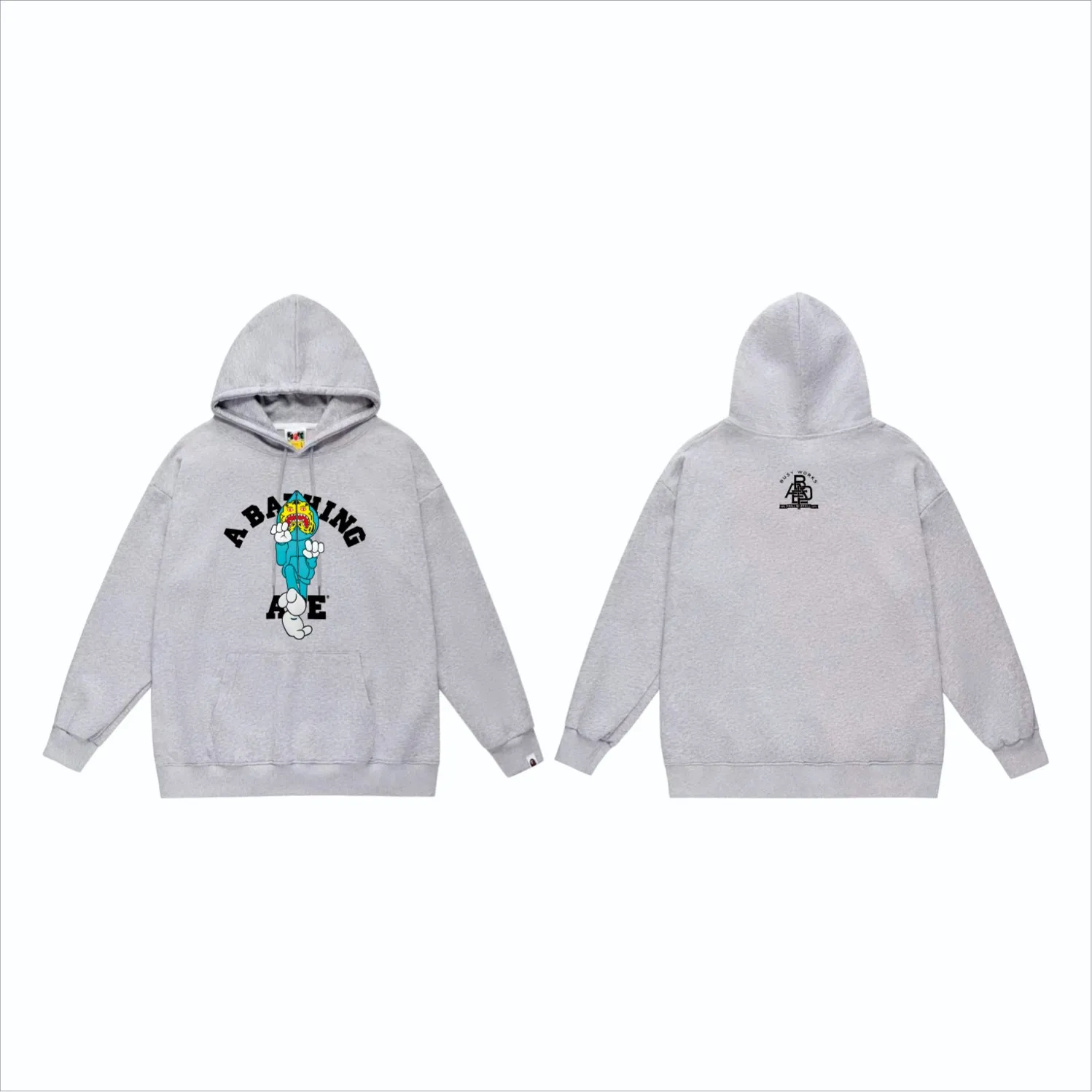 P160 model number SC856# terry 80 plus velvet 90 (top version) BAPE TIGER MILO COLLEGE TEE Tiger Shark Kung Fu print pattern hooded sweatshirt Made of 380g large terry (drop shoulder large version) fabric, soft and non-pilling texture, imported environmentally friendly printing glue, bright and three-dimensional pattern, quality 💥Same style for men and women, the upper body is fashionable Color: black white gray Size: S M L XL XXL