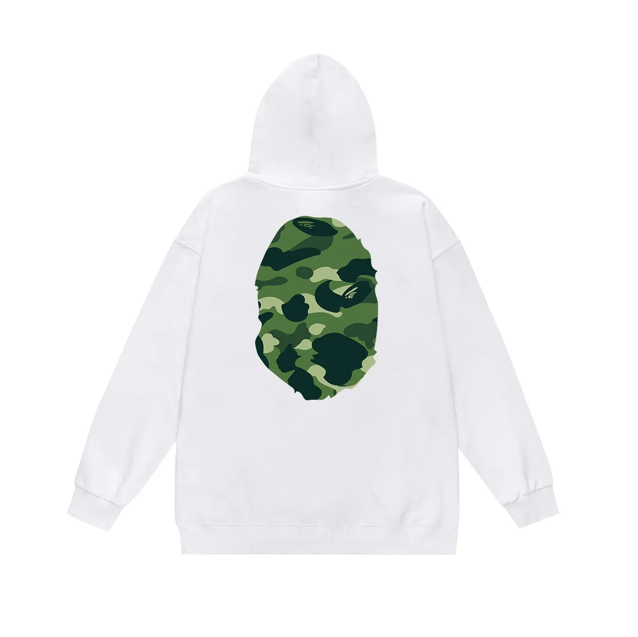 Model number SC660#terry p160 plus velvet p180💰 (top version) BAPE double-sided camouflage ape head print hooded sweatshirt. Made of 380g large terry 430g silver fox velvet (drop shoulder large version) fabric. The texture is soft and non-pilling. Imported environmentally friendly printing glue. The pattern is bright and three-dimensional. Quality💥Same style for men and women. The upper body is trendy. Color: black green white green gray green Size: S M L XL XXL