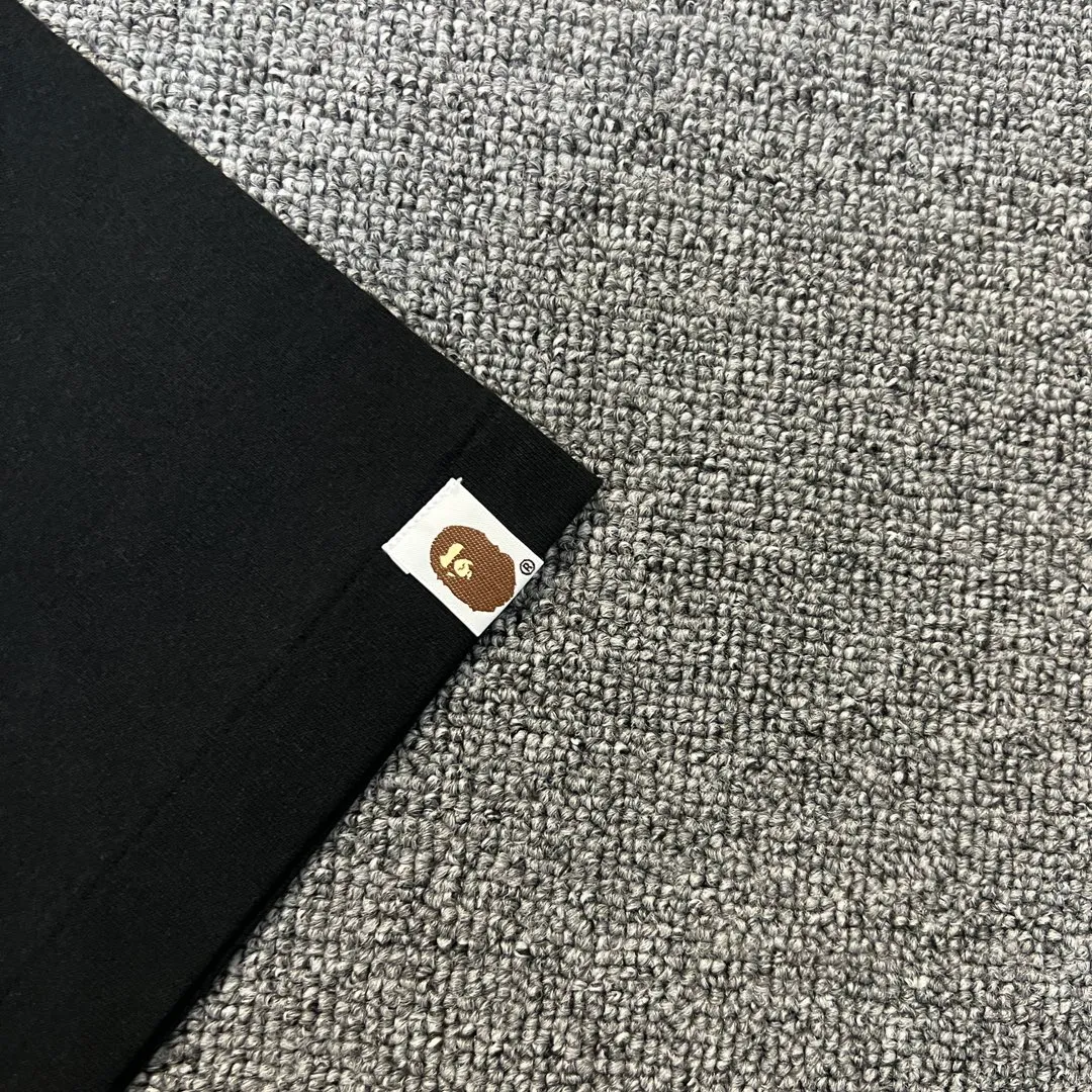 💰140 BAPE classic ape head letter camouflage print ZP version 280g weight linen cotton fabric Couple style: S-XXL [black and yellow, white and yellow, black and green, white and green]