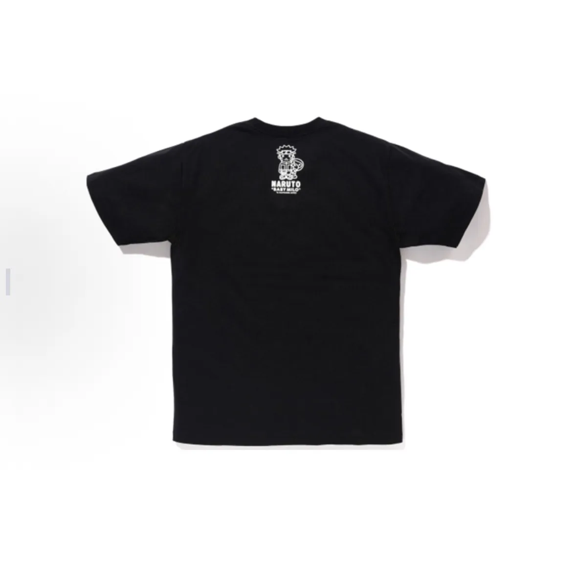 P110 001111 A BATHING APE Bape Milo Tee joint Naruto character logo printed short-sleeved T-shirt, same style for men and women, size smlxlxxl, black and white