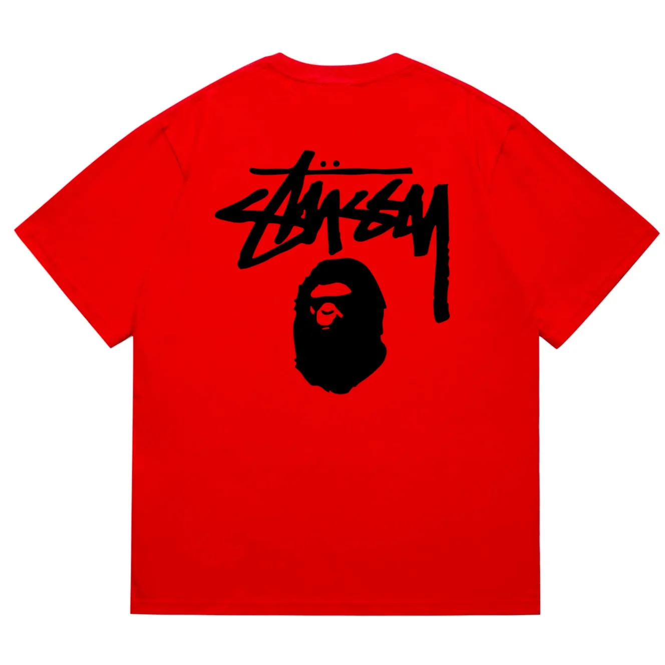 SC201#p110💰 (Top version) BAPE×Stussy co-branded Stussy letter ape print T-shirt Made of 260 grams of high-quality high-weave pure cotton fabric, double yarn combed, soft and non-pilling, imported environmentally friendly printing glue, bright and three-dimensional pattern, quality 💥Same style for men and women, the upper body is fashionable Color: black and white, gray and white, pink and white, red and white, white and black, gray and black, pink and black, red and black Size: S M L XL XXL
