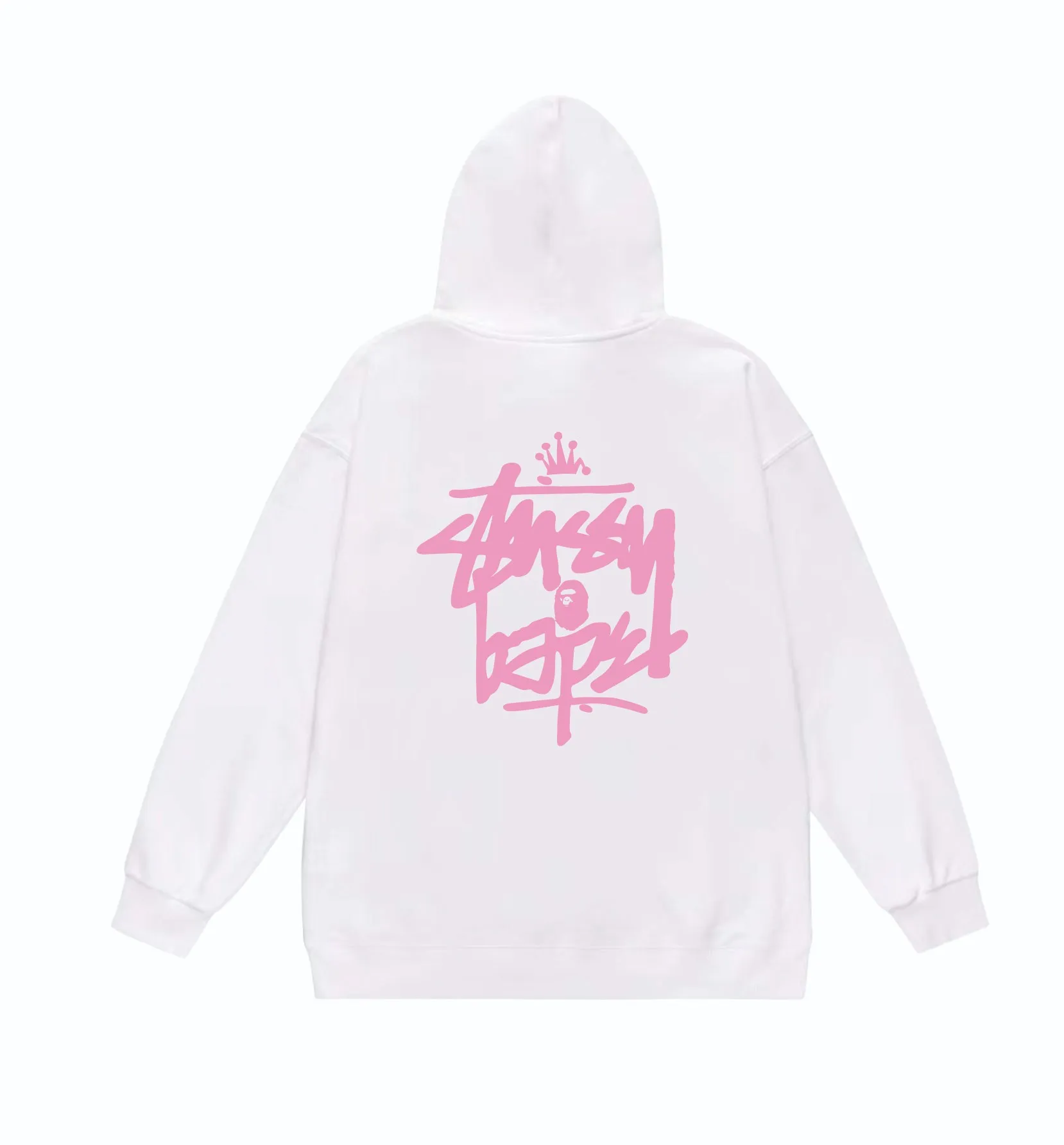 P160 model number SC808# terry 80 plus velvet 90 (top version) BAPE×STUSSY co-branded Stussy letter printed hooded sweatshirt. Made of 380g large terry (drop shoulder large version) fabric, soft texture and no pilling. Imported environmentally friendly printing glue. Bright and three-dimensional pattern. Quality💥Same style for men and women. The upper body is trendy. Color: black and white, white and black, gray and black, black and yellow, white and yellow, gray and yellow, black and red, white and red. Gray red Size: S M L XL XXL