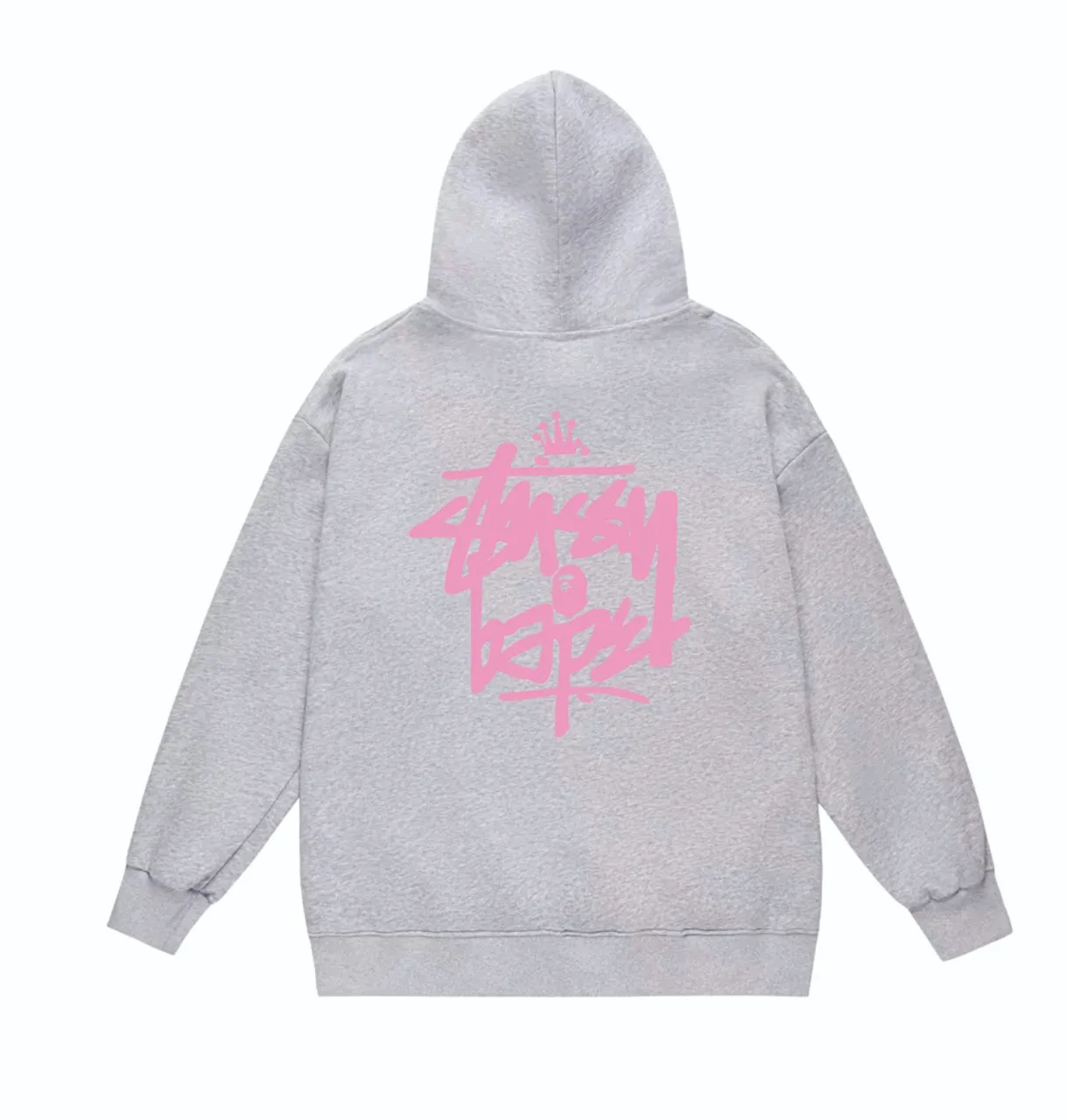 P160 model number SC808# terry 80 plus velvet 90 (top version) BAPE×STUSSY co-branded Stussy letter printed hooded sweatshirt. Made of 380g large terry (drop shoulder large version) fabric, soft texture and no pilling. Imported environmentally friendly printing glue. Bright and three-dimensional pattern. Quality💥Same style for men and women. The upper body is trendy. Color: black and white, white and black, gray and black, black and yellow, white and yellow, gray and yellow, black and red, white and red. Gray red Size: S M L XL XXL