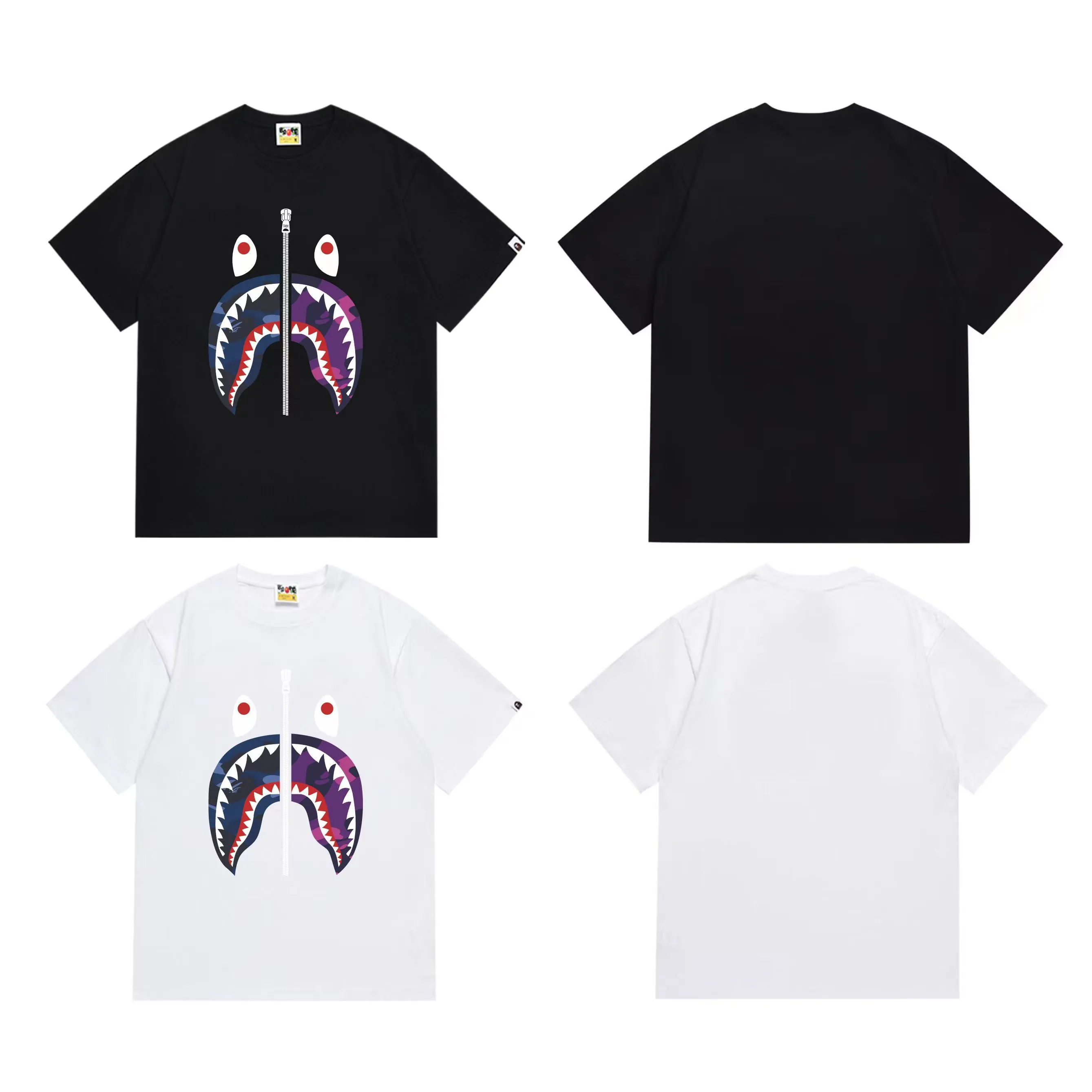 SC1016#p110💰 (top version) BAPE uses 260 grams of high-quality high-weave pure cotton fabric, double yarn combed, soft texture and no pilling, imported environmentally friendly printing glue, bright and three-dimensional pattern, quality 💥Same style for men and women, the upper body is fashionable Color: black white Size: S M L XL XXL