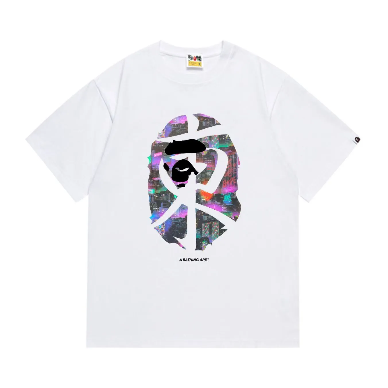 SC1009#p110💰 (top version) BAPE uses 260 grams of high-quality high-weave pure cotton fabric, double yarn combed, soft texture and no pilling, imported environmentally friendly printing glue, bright and three-dimensional pattern, quality 💥Same style for men and women, the upper body is fashionable Color: black white Size: S M L XL XXL
