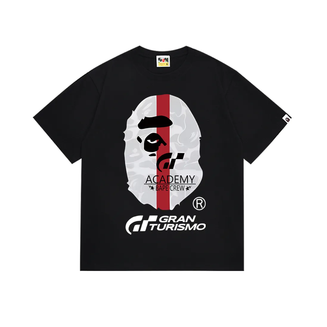 SC166#p110💰 (Top version) BAPE✖️GT racing co-branded printed short-sleeved T-shirt Made of 260 grams of high-quality high-weave pure cotton fabric, double yarn combed, soft texture and no pilling Imported environmentally friendly printing glue, bright and three-dimensional pattern, quality 💥Same style for men and women, the upper body is fashionable Color: black white Size: S M L XL XXL