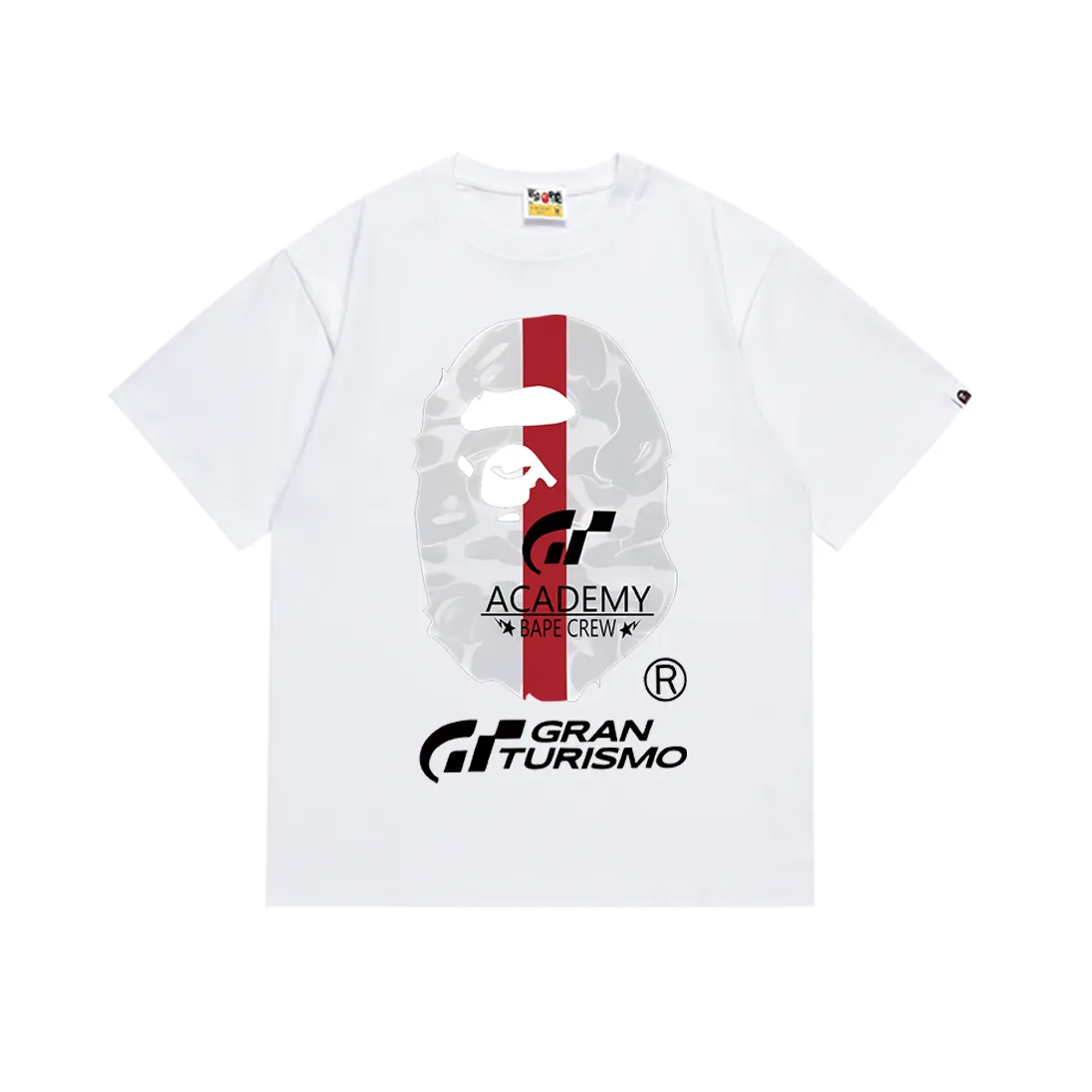 SC166#p110💰 (Top version) BAPE✖️GT racing co-branded printed short-sleeved T-shirt Made of 260 grams of high-quality high-weave pure cotton fabric, double yarn combed, soft texture and no pilling Imported environmentally friendly printing glue, bright and three-dimensional pattern, quality 💥Same style for men and women, the upper body is fashionable Color: black white Size: S M L XL XXL