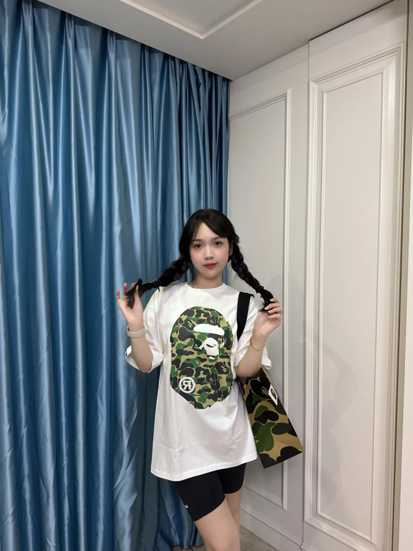 💰140 Bape Abc Blue Pink Green Camouflage Ape Man Reappearance 280g Couple Model: S-XXL [White Green Black Green White Blue Black Blue White Pink Black Pink]