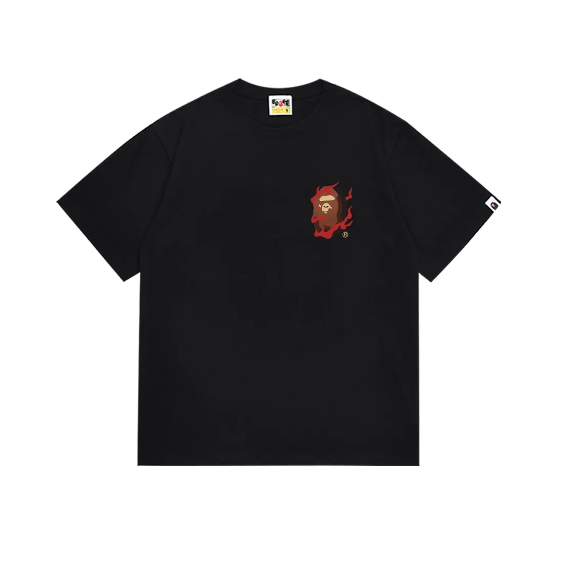 SC144#p110💰 (top version) BAPE SOUVENIR RELAXED FIT souvenir ape short-sleeved T-shirt Made of 260 grams of high-quality high-weave pure cotton fabric, double yarn combed, soft texture and no pilling Imported environmentally friendly printing glue, bright and three-dimensional patterns, quality 💥Same style for men and women, the upper body is fashionable Color: black white Size: S M L XL XXL