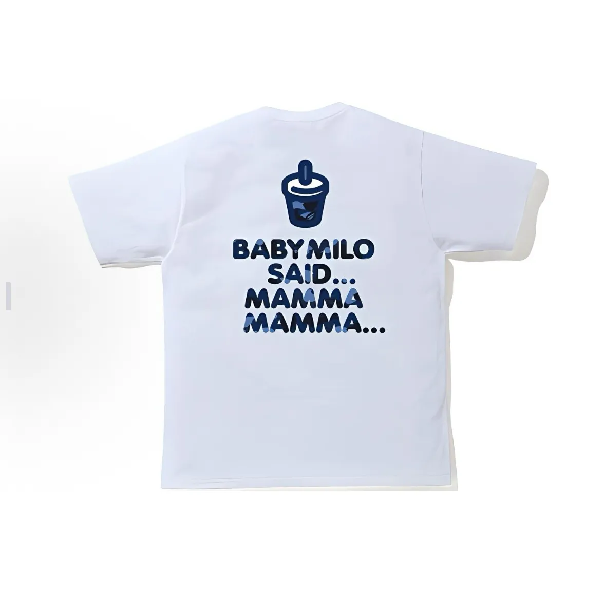 P110 001142 BAPE Color Camo Milo Juice Summer Tee Milo Juice short-sleeved T-shirt, same style for men and women, size smlxlxxl, black and white