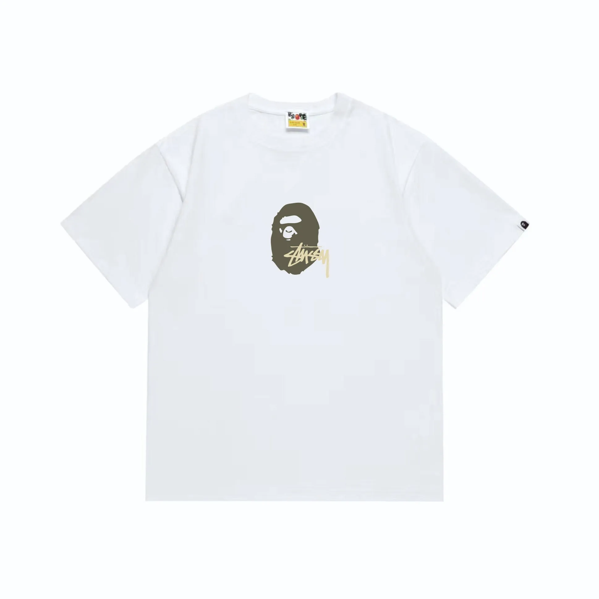 SC210#p110💰 (top version) BAPE×Stussy co-branded Stussy letter ape print T-shirt Made of 260 grams of high-quality high-weave pure cotton fabric, double yarn combed, soft texture and no pilling Imported environmentally friendly printing glue, bright and three-dimensional pattern, quality 💥Same style for men and women, the upper body is fashionable Color: black and yellow print, white and yellow print, gray and yellow print, pink and yellow print, red and yellow print, white and black print, pink and black print Red and black printing Gray and black printing White and purple printing Pink and purple printing Red and purple printing Gray and purple printing Size: S M L XL XXL