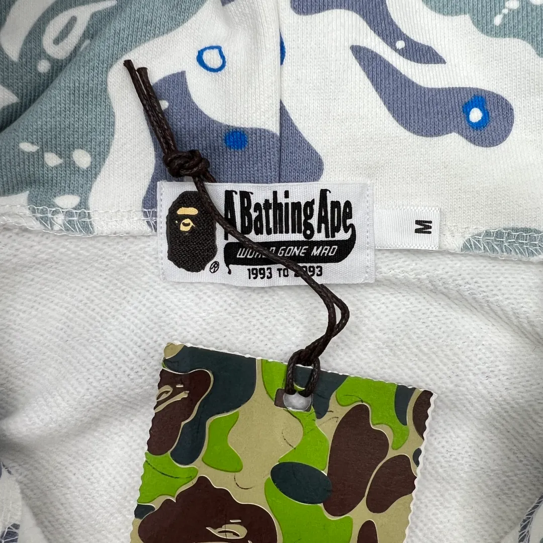 💰400 BAPE SPACE CAMO SHARK HOODIE starry sky camouflage shark zipper hooded sweatshirt top-quality fabric 1:1 high-end replica couple model: S-XXL [starry sky black star blank]