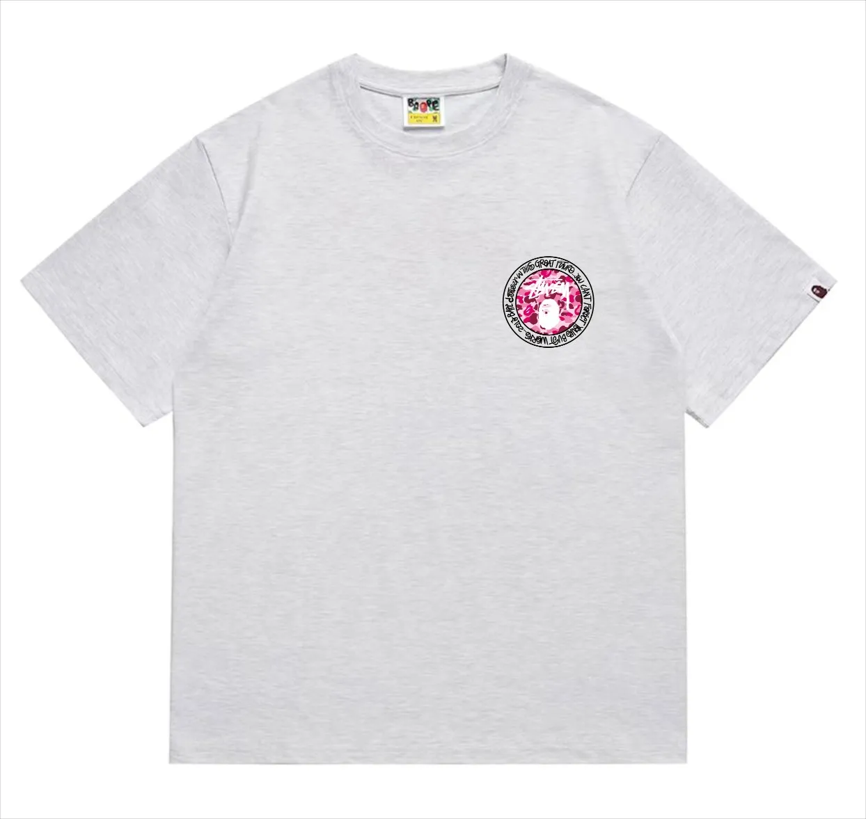 SC216#p110💰 (Top version) BAPE×Stussy co-branded Stussy letter ape print T-shirt Made of 260 grams of high-quality high-weave pure cotton fabric, double yarn combed, soft texture without pilling, imported environmentally friendly printing glue, bright and three-dimensional pattern, quality 💥Same style for men and women, the upper body is fashionable Color: black and white print, gray and white print, pink and white print, red and white print, white and black print, gray and black print, red and black print Pink and black print Size: S M L XL XXL