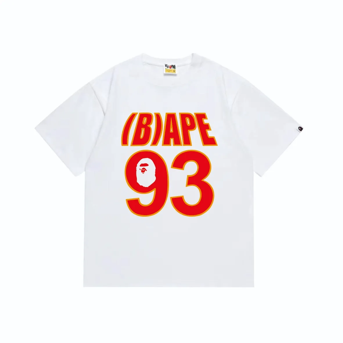 SC230#p110💰 (top version) BAPE ape-man head WGM alphanumeric printed round neck T-shirt Made of 260 grams of high-quality high-weave pure cotton fabric, double yarn combed, soft and non-pilling texture, imported environmentally friendly printing glue, bright and three-dimensional pattern, quality 💥Same style for men and women. The upper body is trendy. Color: black white Size: S M L XL XXL