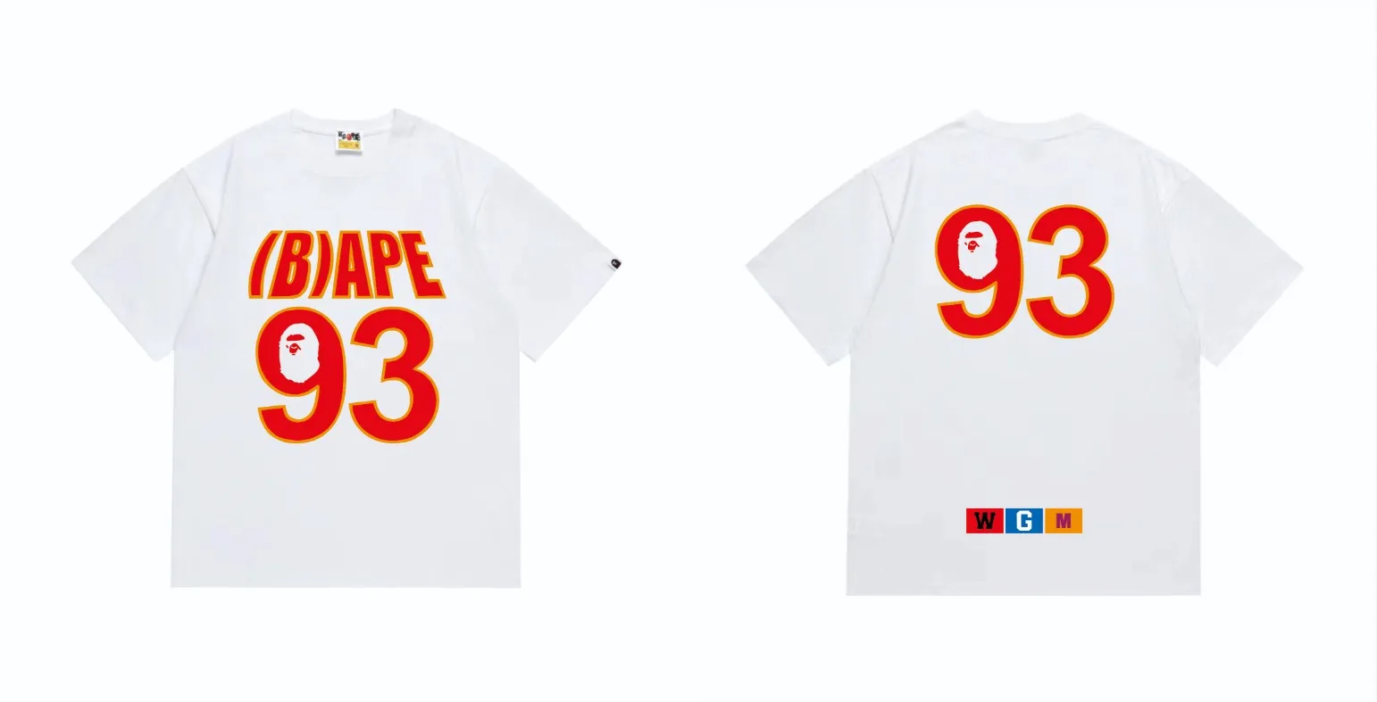 SC230#p110💰 (top version) BAPE ape-man head WGM alphanumeric printed round neck T-shirt Made of 260 grams of high-quality high-weave pure cotton fabric, double yarn combed, soft and non-pilling texture, imported environmentally friendly printing glue, bright and three-dimensional pattern, quality 💥Same style for men and women. The upper body is trendy. Color: black white Size: S M L XL XXL