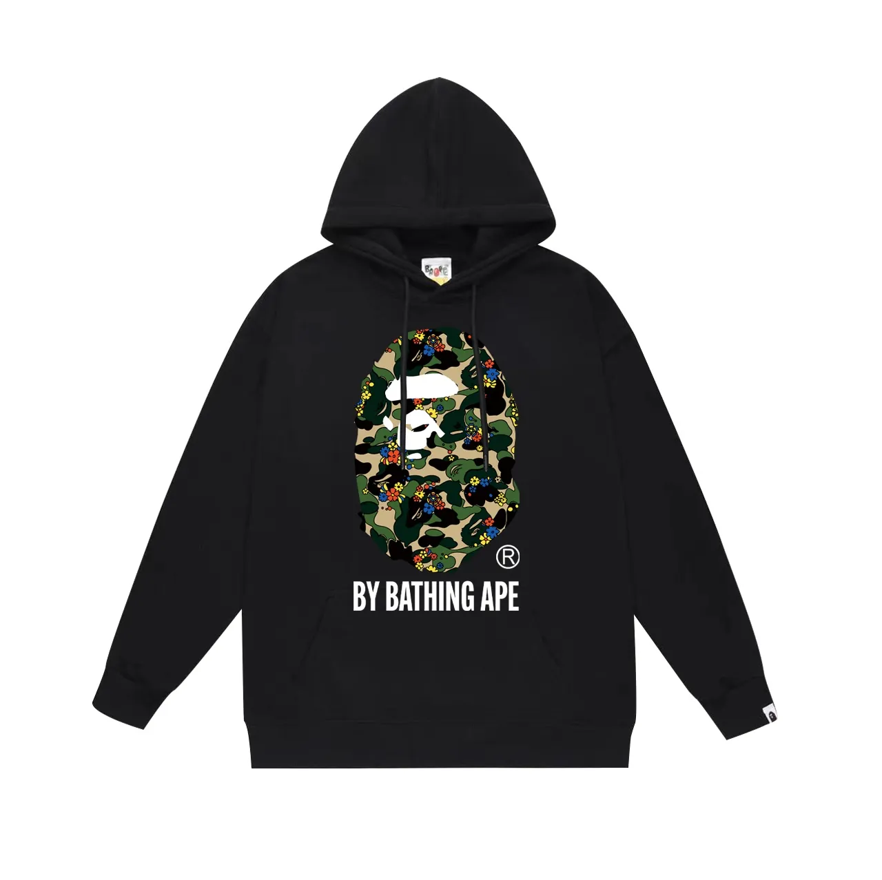 Model No. SC684#terry p160 plus velvet p180💰 (top version) BAPE flower camouflage ape head letter printed hooded sweatshirt. Made of 380g large terry 430g silver fox velvet (drop shoulder large version) fabric. The texture is soft and non-pilling. Imported environmentally friendly printing glue. The pattern is bright and three-dimensional. Quality💥Same style for men and women. The upper body is trendy. Color: black white gray Size: S M L XL XXL