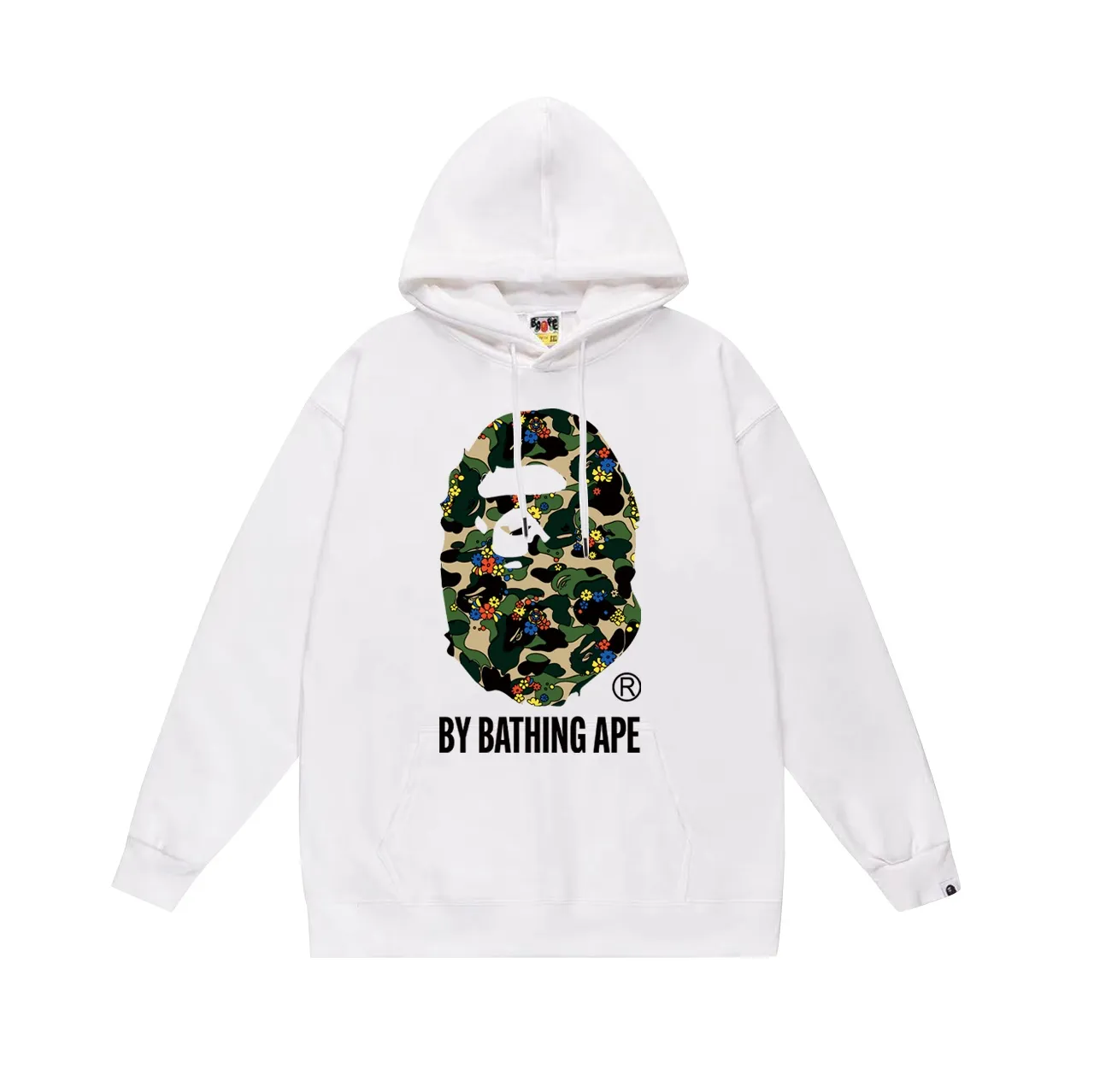 Model No. SC684#terry p160 plus velvet p180💰 (top version) BAPE flower camouflage ape head letter printed hooded sweatshirt. Made of 380g large terry 430g silver fox velvet (drop shoulder large version) fabric. The texture is soft and non-pilling. Imported environmentally friendly printing glue. The pattern is bright and three-dimensional. Quality💥Same style for men and women. The upper body is trendy. Color: black white gray Size: S M L XL XXL