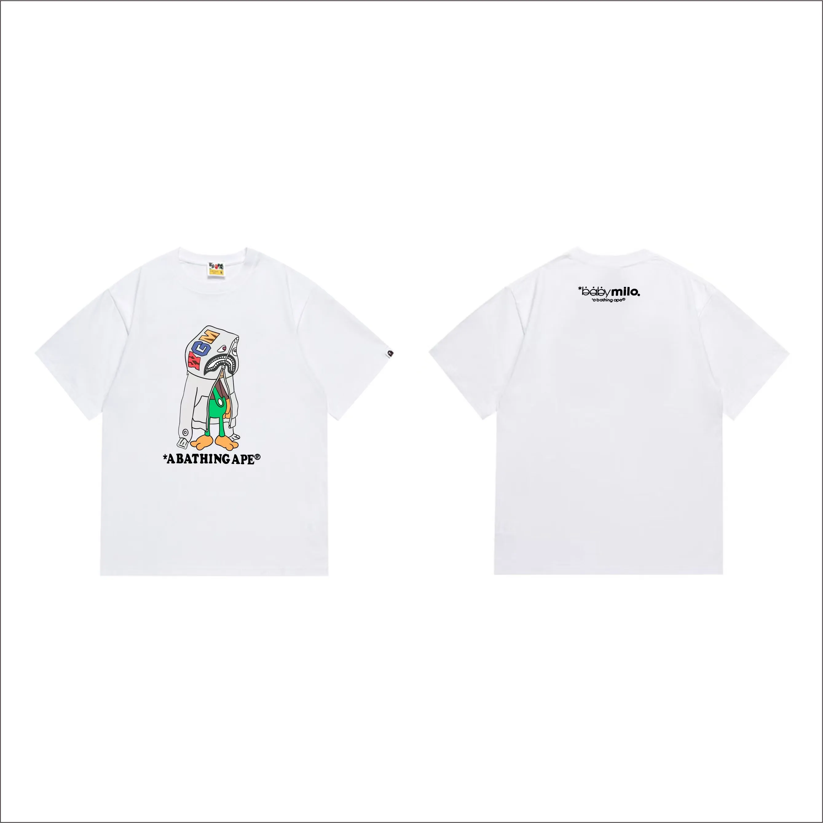 SC271#p110💰 (top version) BAPE uses 260 grams of high-quality high-weave pure cotton fabric, double yarn combed, soft texture and no pilling, imported environmentally friendly printing glue, bright and three-dimensional pattern, quality 💥Same style for men and women, the upper body is fashionable Color: black white Size: S M L XL XXL