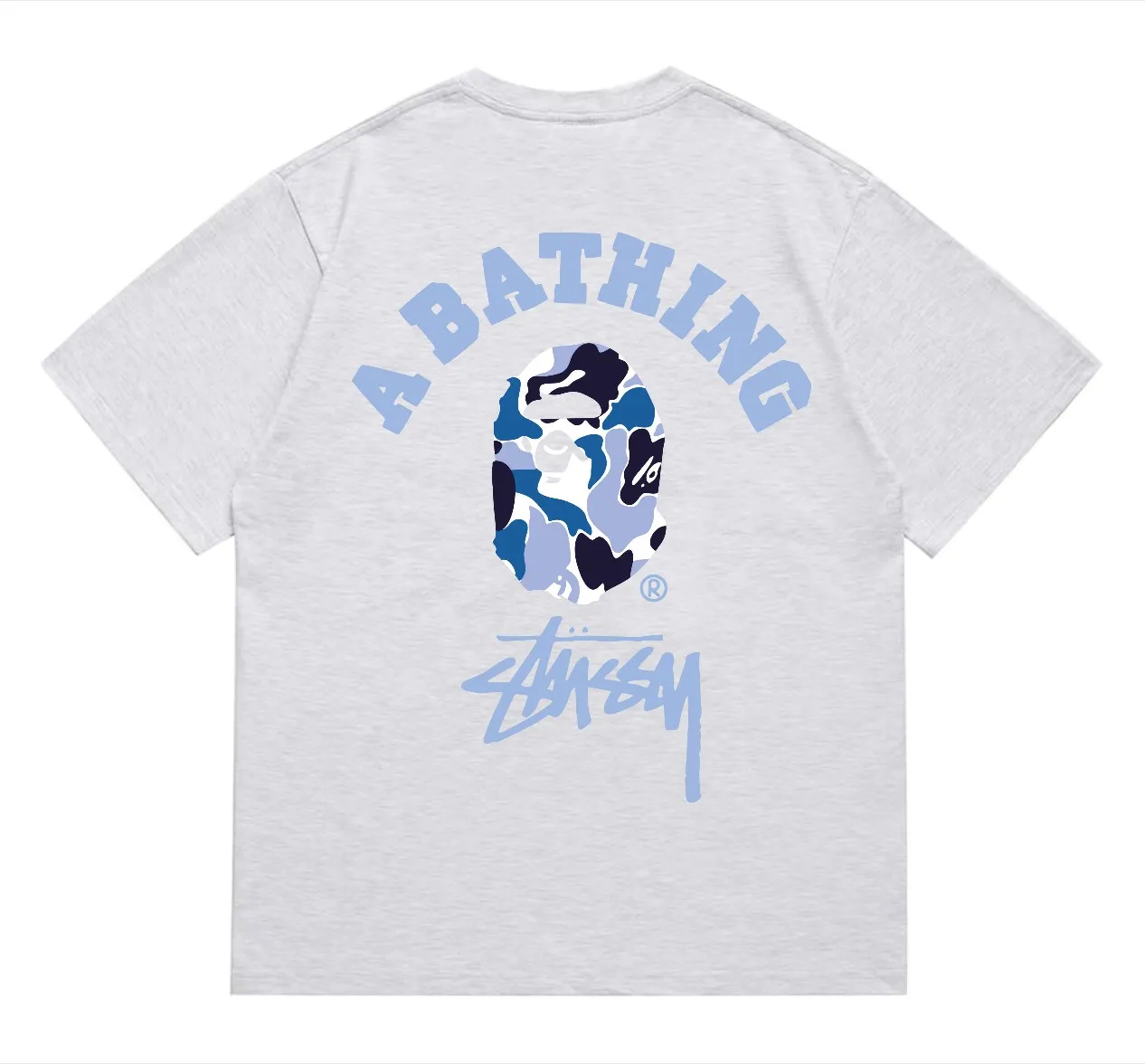 SC211#p110💰 (top version) BAPE×Stussy co-branded Stussy letter ape print T-shirt Made of 260 grams of high-quality high-weave pure cotton fabric, double yarn combed, soft texture and no pilling Imported environmentally friendly printing glue, bright and three-dimensional pattern, quality 💥Same style for men and women, the upper body is fashionable Color: Black White Gray Pink Red Size: S M L XL XXL
