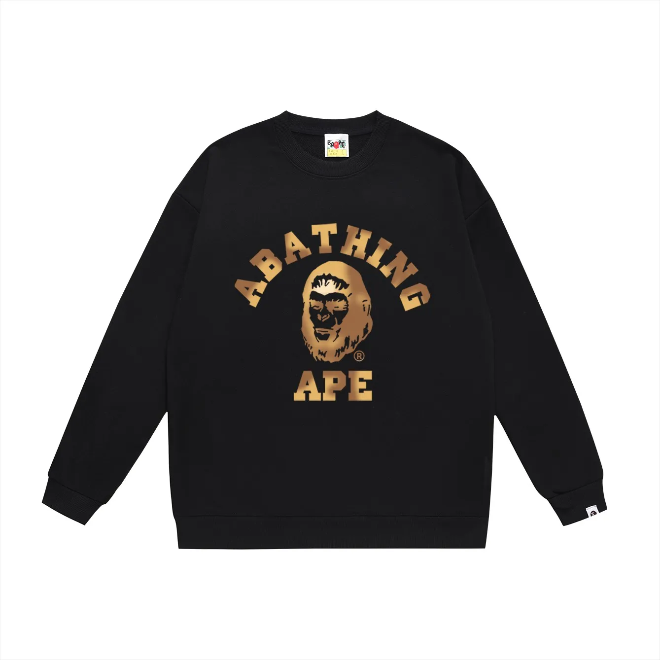 P150 model number SC487# terry 75 plus velvet 80 (top version) BAPE COLLEGE GRAPHIC TEE comic letter round neck sweatshirt Made of 350g large terry (drop shoulder large version) fabric, soft and non-pilling texture, imported environmentally friendly printing glue, bright and three-dimensional pattern, quality 💥Same style for men and women, the upper body is fashionable Color: black gold, white gold, gray gold, black blue, white blue, gray blue Size: S M L XL XXL