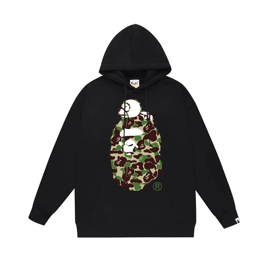 Model No. SC746# Terry p160 plus velvet 180💰 (top version) BAPE sleeping monkey ape head pattern hooded sweatshirt. Made of 380g large terry (drop shoulder large version) fabric, soft texture and no pilling. Imported environmentally friendly printing glue. The pattern is bright and three-dimensional. Quality💥Same style for men and women. The upper body is trendy. Color: black pink, white pink, gray pink, black blue, white blue, gray blue, black green, white green Gray green Size: S M L XL XXL
