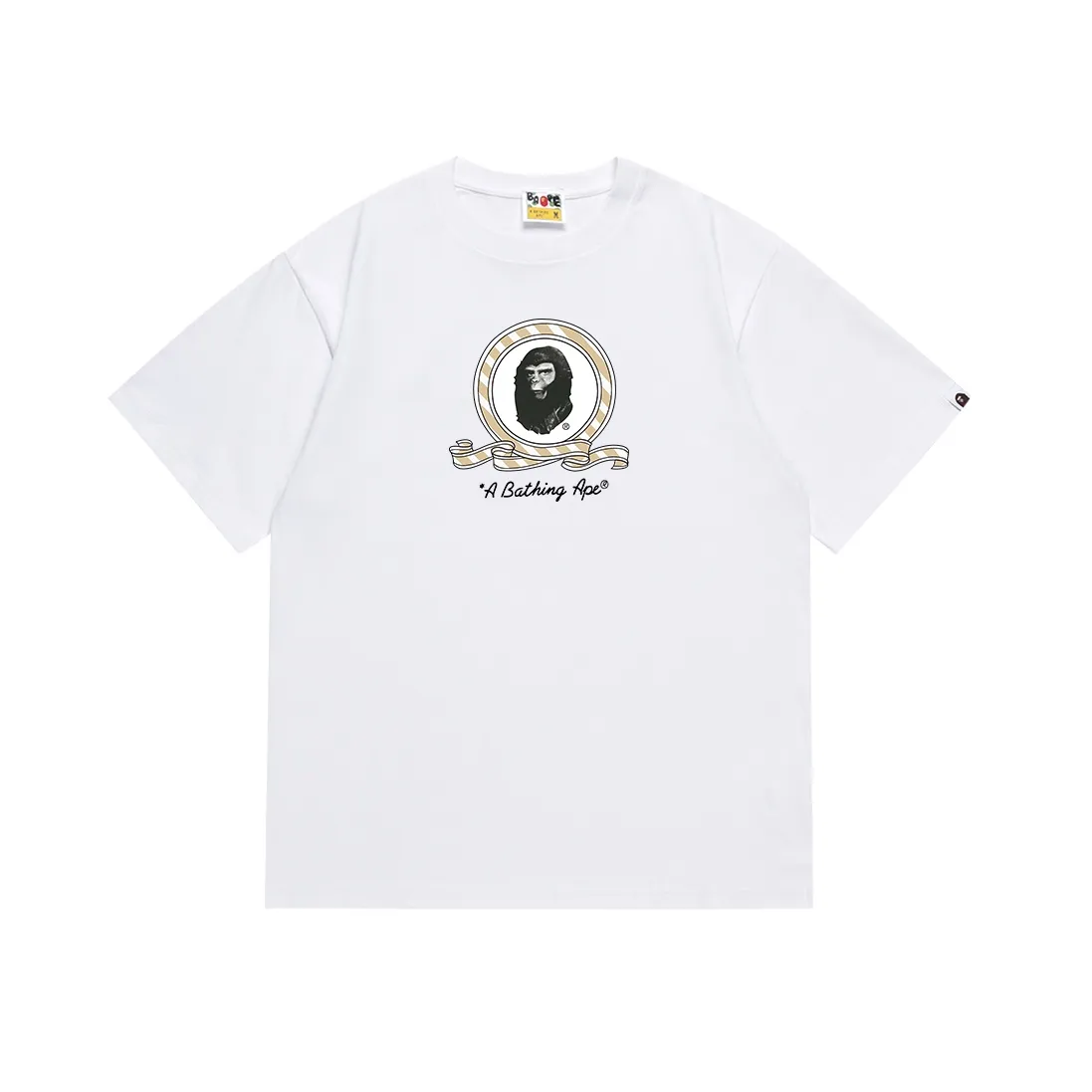 SC095#p110💰 (top version) BAPE ape star letter printed short-sleeved T-shirt Made of 260 grams of high-quality high-weave pure cotton fabric, double yarn combed, soft texture and no pilling Imported environmentally friendly printing glue, bright and three-dimensional pattern, quality 💥Same style for men and women, the upper body is fashionable Color: black white Size: S M L XL XXL