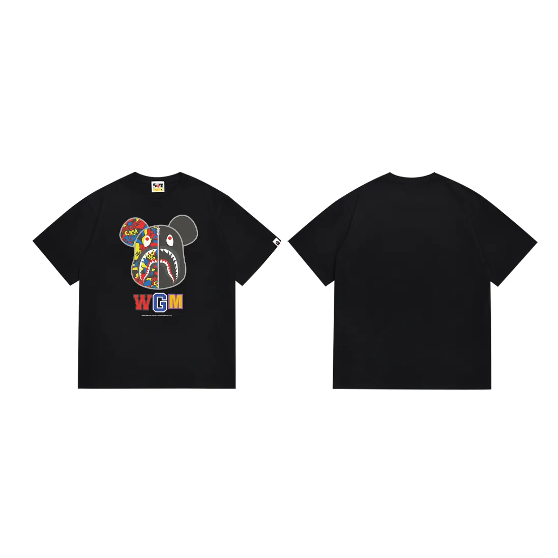 P110 SC043# (top version) BAPE MEDICOM TOY BE@R Camouflage Violent Bear Co-branded Made of 260 grams of high-quality high-weave pure cotton fabric, double yarn combed, soft and non-pilling texture, imported environmentally friendly printing glue, bright and three-dimensional pattern, quality 💥Same style for men and women, the upper body is fashionable Color: Black White Size: S M L XL XXL