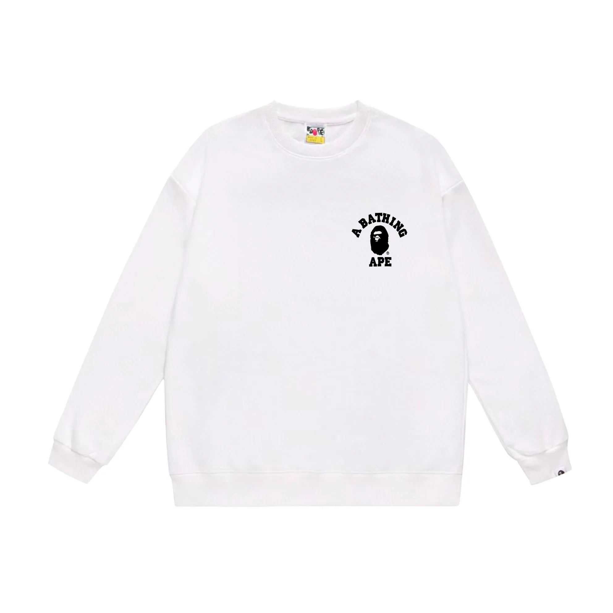 P170 model number SC548# terry 80 plus velvet 85 (top version) BAPE classic ape head letter print pattern round neck sweatshirt. Made of 350g large terry (drop shoulder large version) fabric. The texture is soft and non-pilling. Imported environmentally friendly printing glue. The pattern is bright and three-dimensional. Quality 💥Same style for men and women. The upper body is trendy. Color: black white gray Size: S M L XL XXL