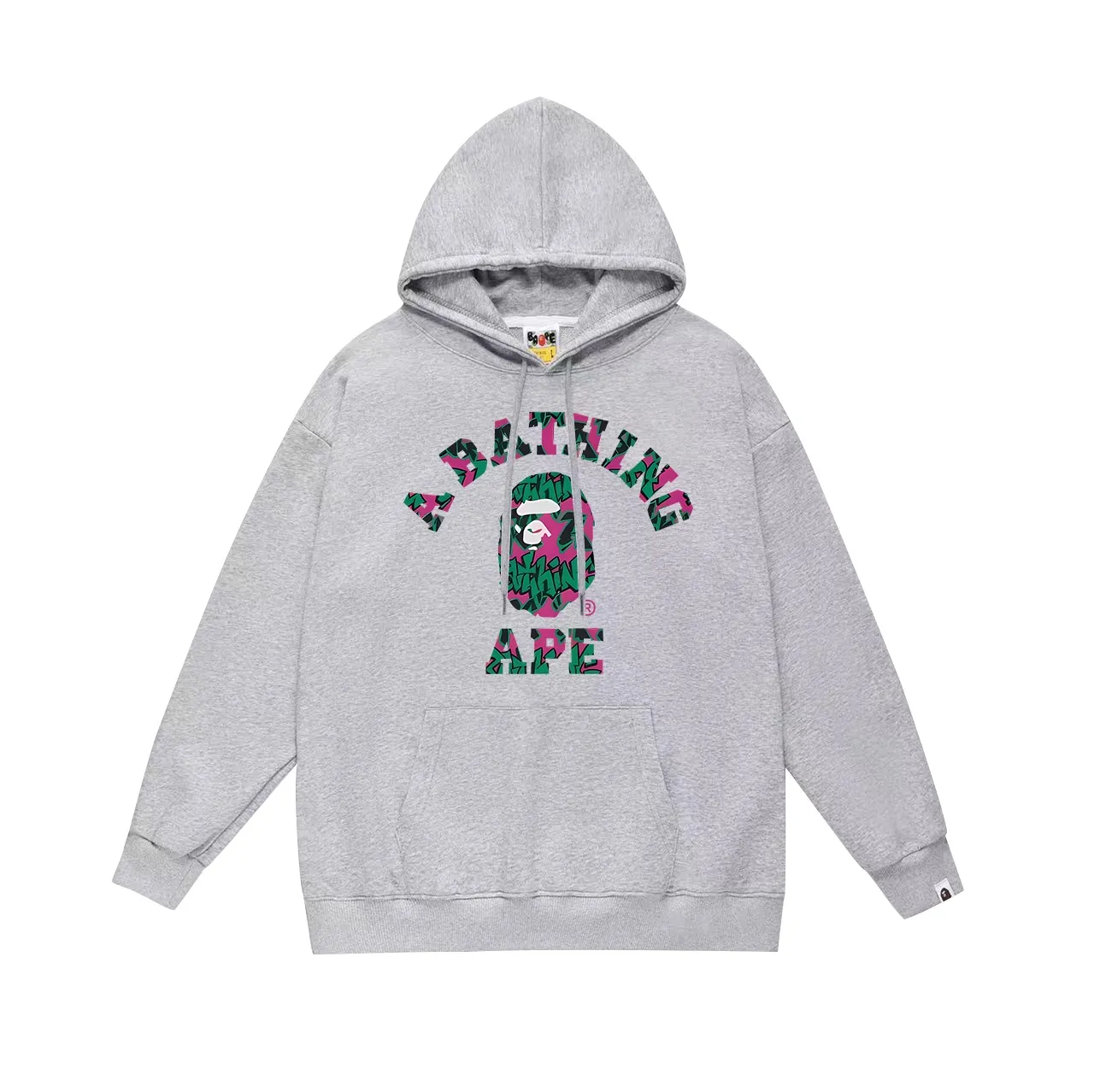 Model No. SC722# Terry p160 plus velvet 180💰 (top version) BAPE ape head letter printed hooded sweatshirt Made of 380g large terry (drop shoulder large version) fabric, soft texture and no pilling Imported environmentally friendly printing glue, bright and three-dimensional pattern, quality 💥Same style for men and women. The upper body is trendy. Color: black white gray Size: S M L XL XXL