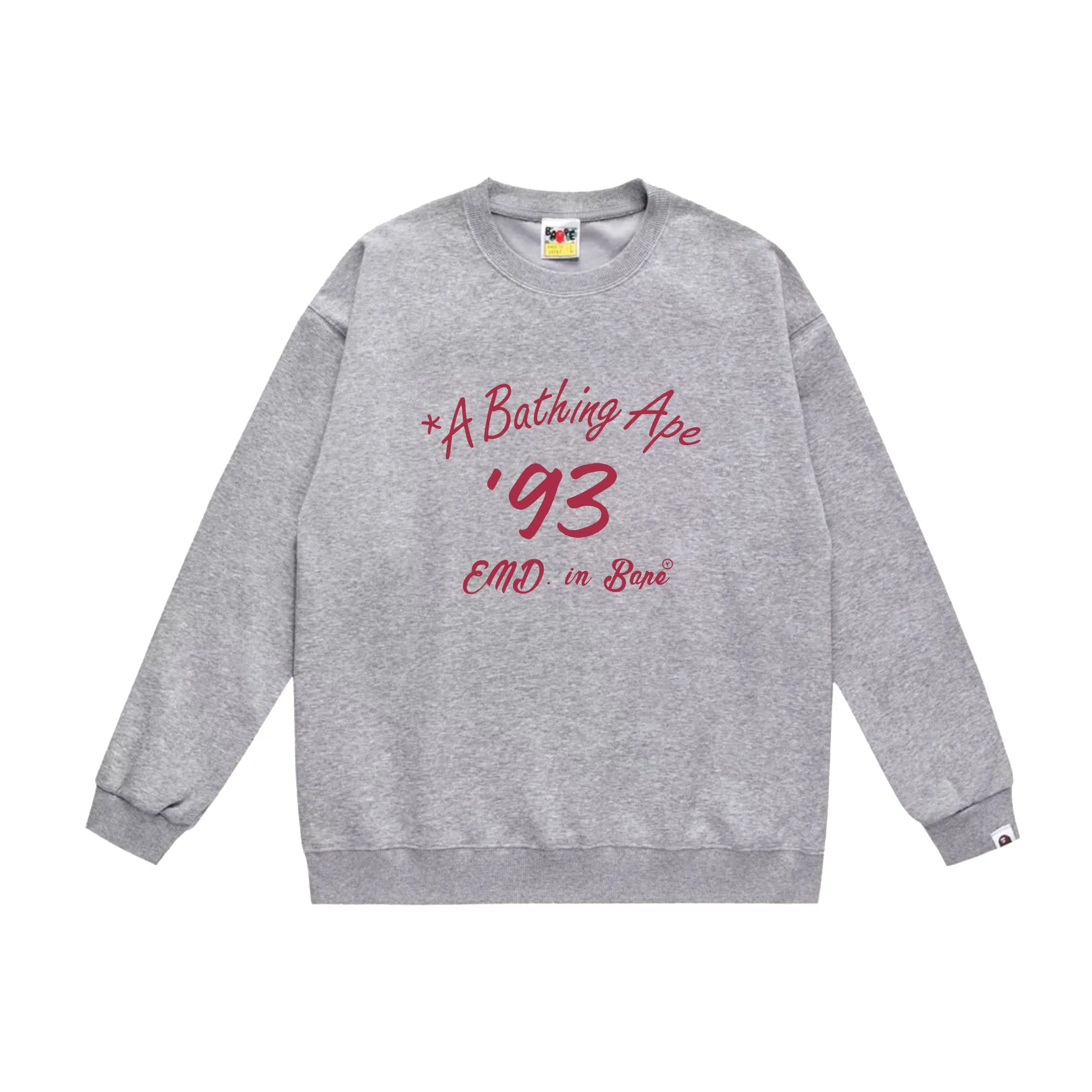 P170 model number SC565# terry 80 plus velvet 85 (top version) BAPE×END co-branded alphanumeric bowling print round neck sweatshirt Made of 350g large terry (drop shoulder large version) fabric, soft texture and no pilling Imported environmentally friendly printing glue The pattern is bright and three-dimensional Quality 💥Same style for men and women The upper body is trendy Color: black white gray Size: S M L XL XXL