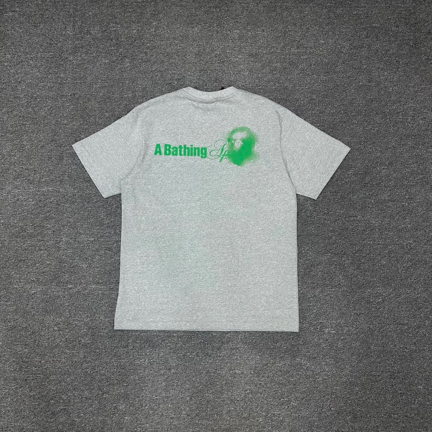 💰140 BAPE watermark pattern short-sleeved T-shirt 280g weight linen cotton fabric ZP version couple style: S-XXL [white gray]