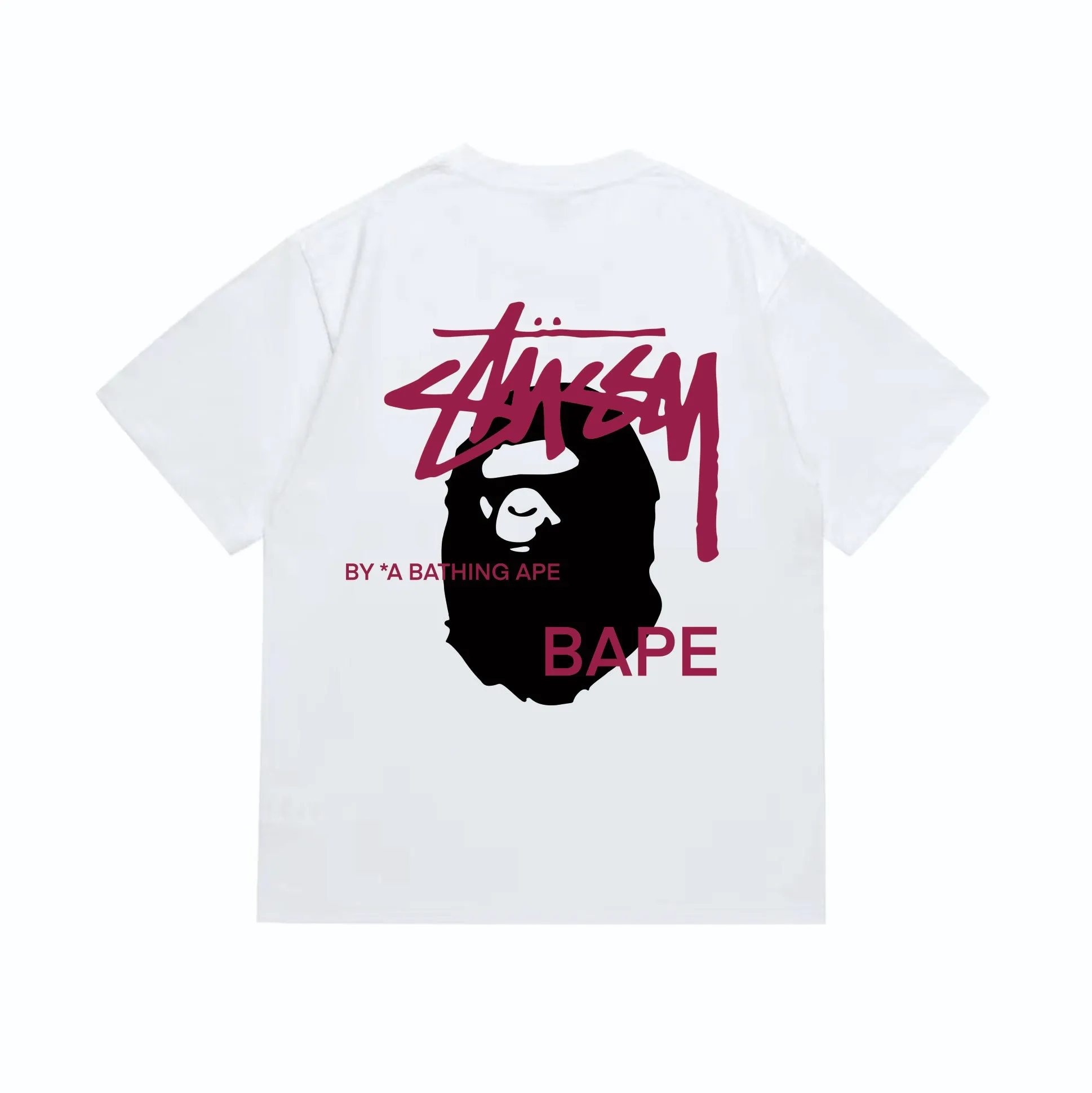SC210#p110💰 (top version) BAPE×Stussy co-branded Stussy letter ape print T-shirt Made of 260 grams of high-quality high-weave pure cotton fabric, double yarn combed, soft texture and no pilling Imported environmentally friendly printing glue, bright and three-dimensional pattern, quality 💥Same style for men and women, the upper body is fashionable Color: black and yellow print, white and yellow print, gray and yellow print, pink and yellow print, red and yellow print, white and black print, pink and black print Red and black printing Gray and black printing White and purple printing Pink and purple printing Red and purple printing Gray and purple printing Size: S M L XL XXL