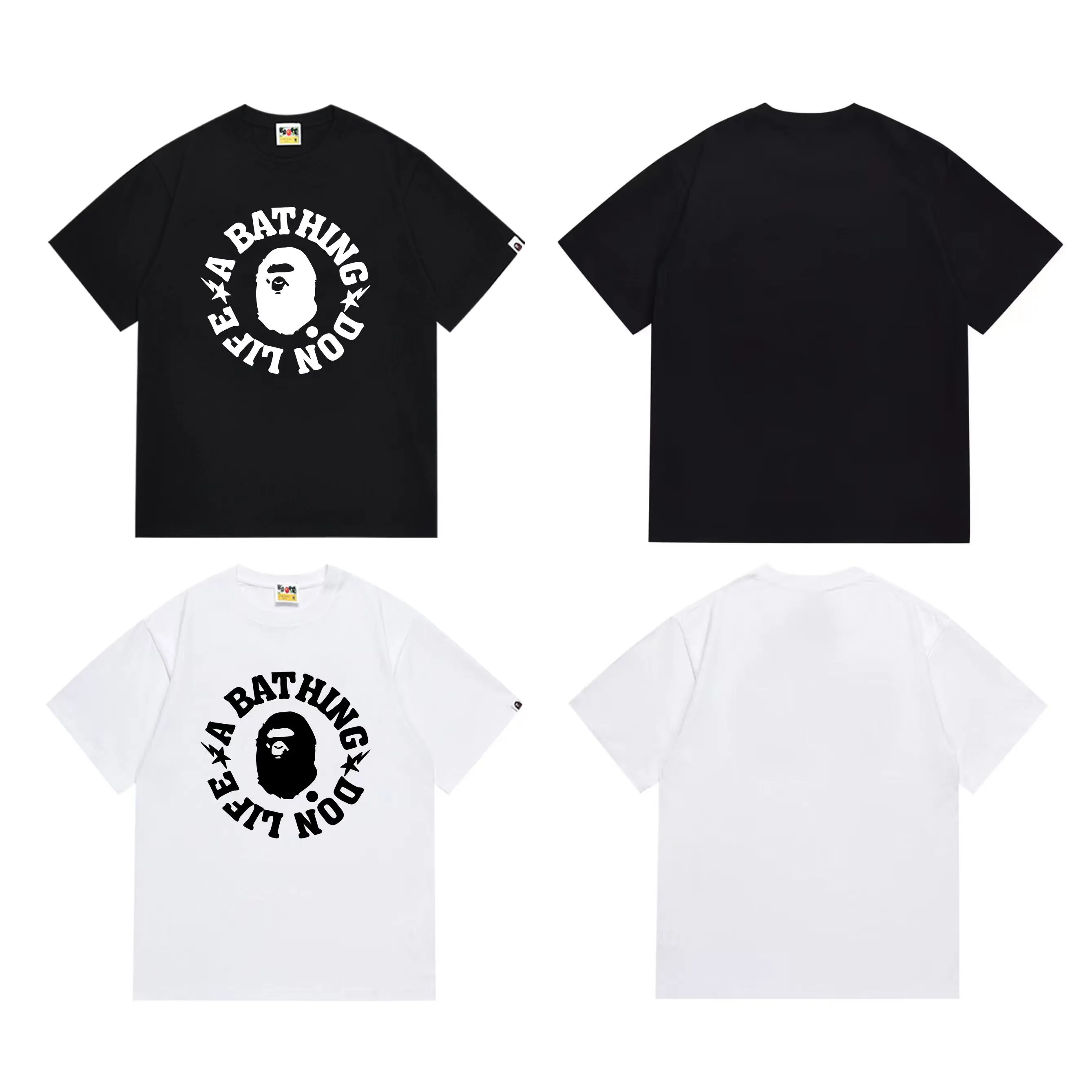 SC273#p110💰 (top version) BAPE uses 260 grams of high-quality high-weave pure cotton fabric, double yarn combed, soft texture and no pilling, imported environmentally friendly printing glue, bright and three-dimensional pattern, quality 💥Same style for men and women, the upper body is fashionable Color: black white Size: S M L XL XXL