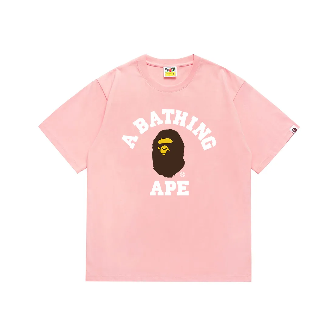 P110 SC057# (top version) BAPE Ape Man's Little Head classic letter printed short-sleeved T-shirt Made of 260 grams of high-quality high-weave pure cotton fabric, double yarn combed, soft texture and no pilling Imported environmentally friendly printing glue, bright and three-dimensional pattern, quality 💥unisex style, the upper body is trendy Color: black, burgundy, Klein blue, raspberry, brown, white, navy blue, fluorescent green, sky blue, apricot, khaki, floral gray Pink white Pink black Size: S M L XL XXL