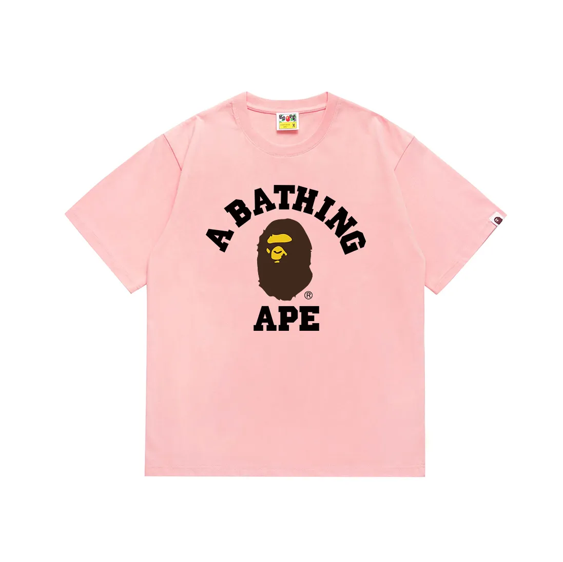 P110 SC057# (top version) BAPE Ape Man's Little Head classic letter printed short-sleeved T-shirt Made of 260 grams of high-quality high-weave pure cotton fabric, double yarn combed, soft texture and no pilling Imported environmentally friendly printing glue, bright and three-dimensional pattern, quality 💥unisex style, the upper body is trendy Color: black, burgundy, Klein blue, raspberry, brown, white, navy blue, fluorescent green, sky blue, apricot, khaki, floral gray Pink white Pink black Size: S M L XL XXL