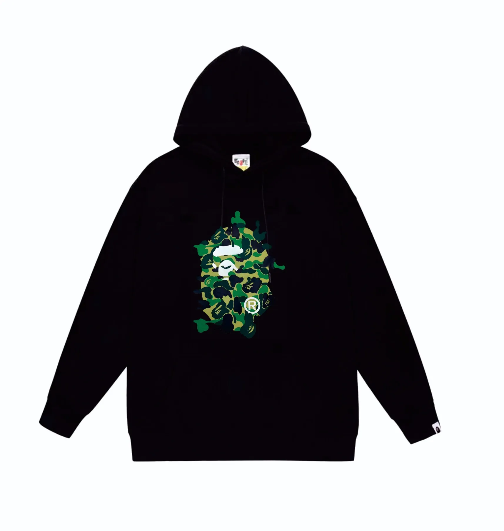 P160 model number SC846# terry 80 plus velvet 90 (top version) BAPE ABC CAMO REBUILD BIG APE HEAD TEE restructured ape-man big head print hooded sweatshirt. Made of 380 grams of large terry (drop shoulder large version) fabric. The texture is soft and does not pill. Imported environmentally friendly printing glue. The pattern is bright and three-dimensional. Quality💥Same style for men and women. The upper body is trendy. Color: black green, white green, gray green, black blue White blue Gray blue Black pink White pink Gray pink Size: S M L XL XXL